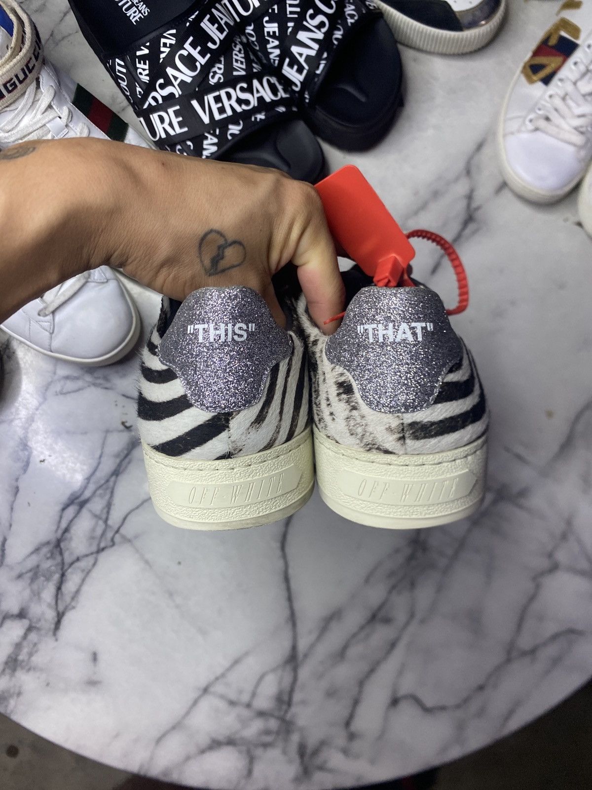 Off-White Off white vulcanized zebra/glitter Size US 9 / IT 39 - 4 Thumbnail