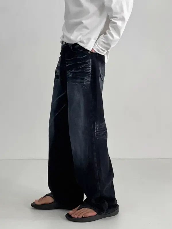 Japanese Brand Hazaki x Aoba High Street Vintage Washed Wide Leg Jeans Size US 32 / EU 48 - 7 Thumbnail