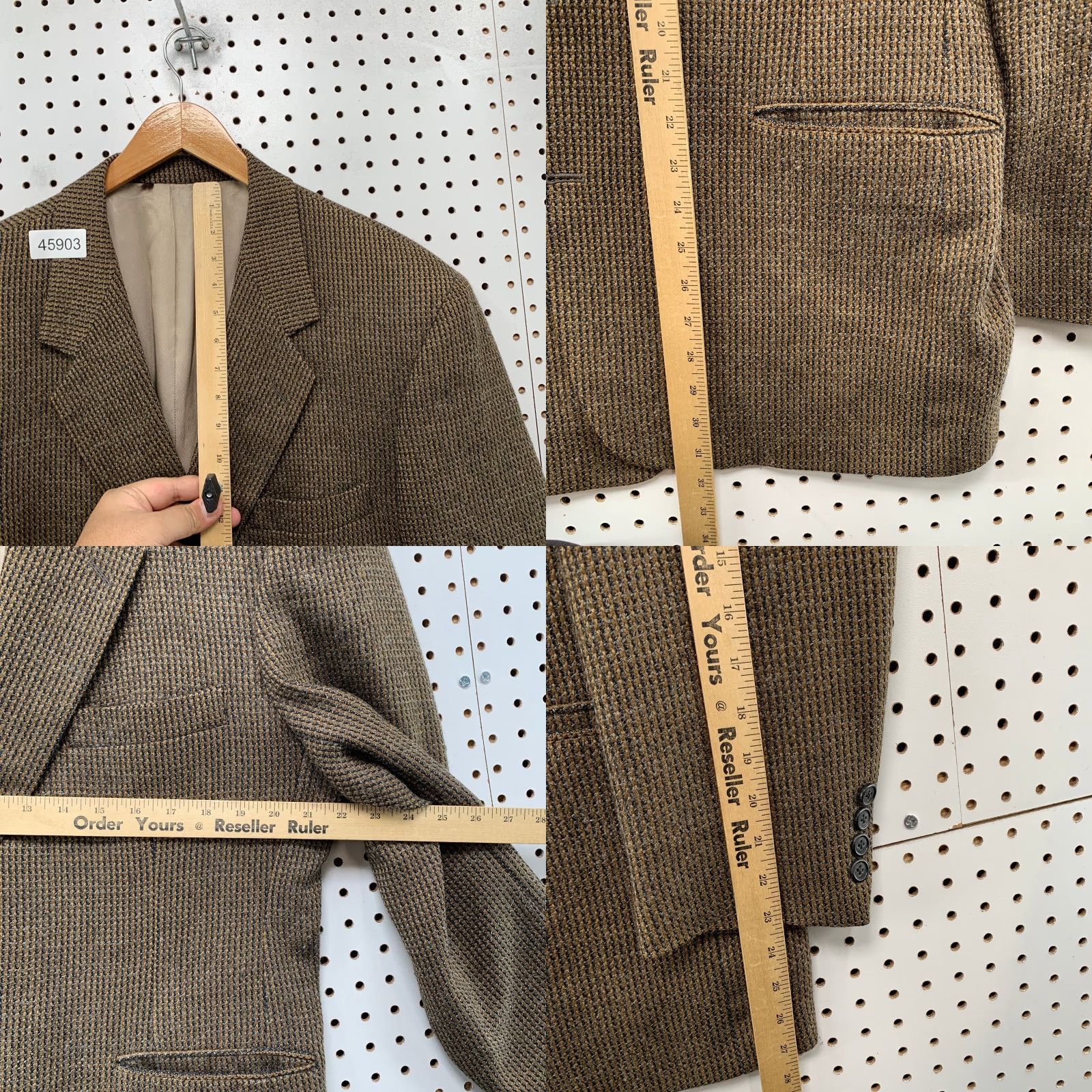 Vintage VINTAGE Mark Shale Blazer Mens 44R Wool Tweed Brown Textured Made USA Jacket Coat Size 44R - 8 Thumbnail