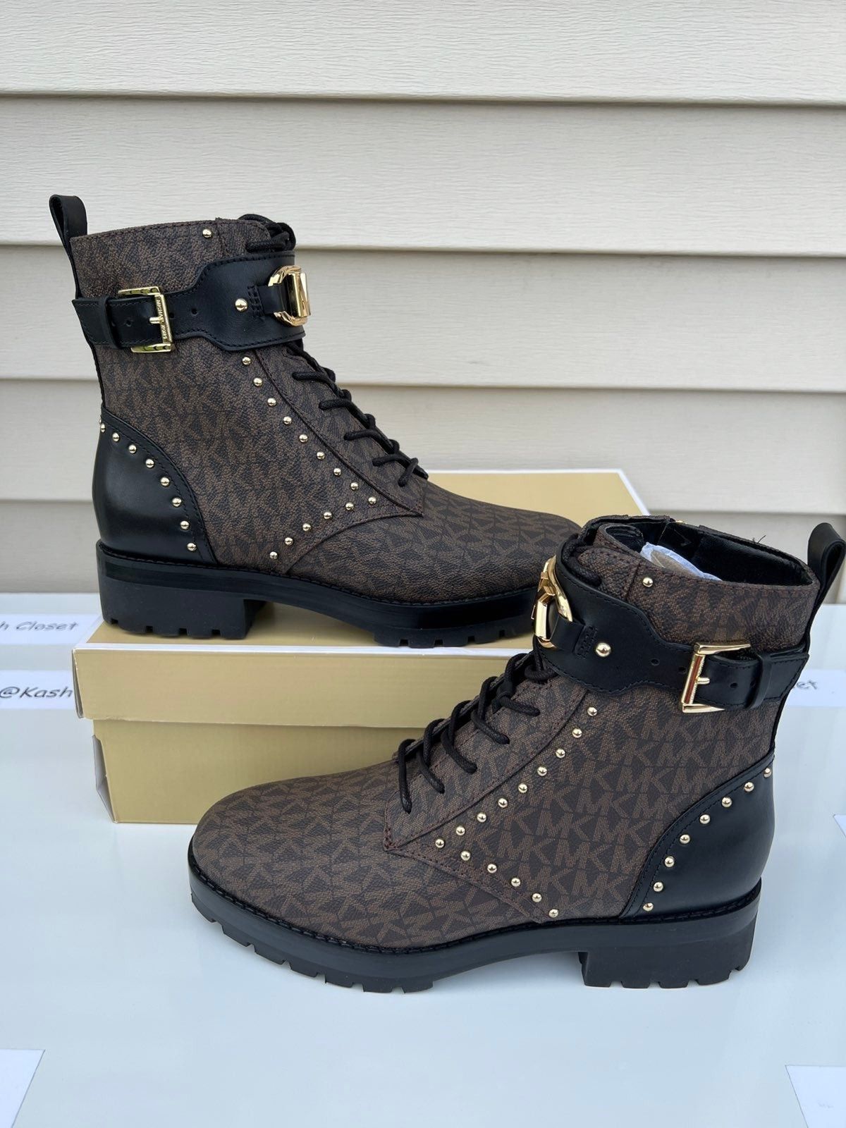 Michael kors MK Kincaid Lace up boots -Brown Size - 7.5 ,8