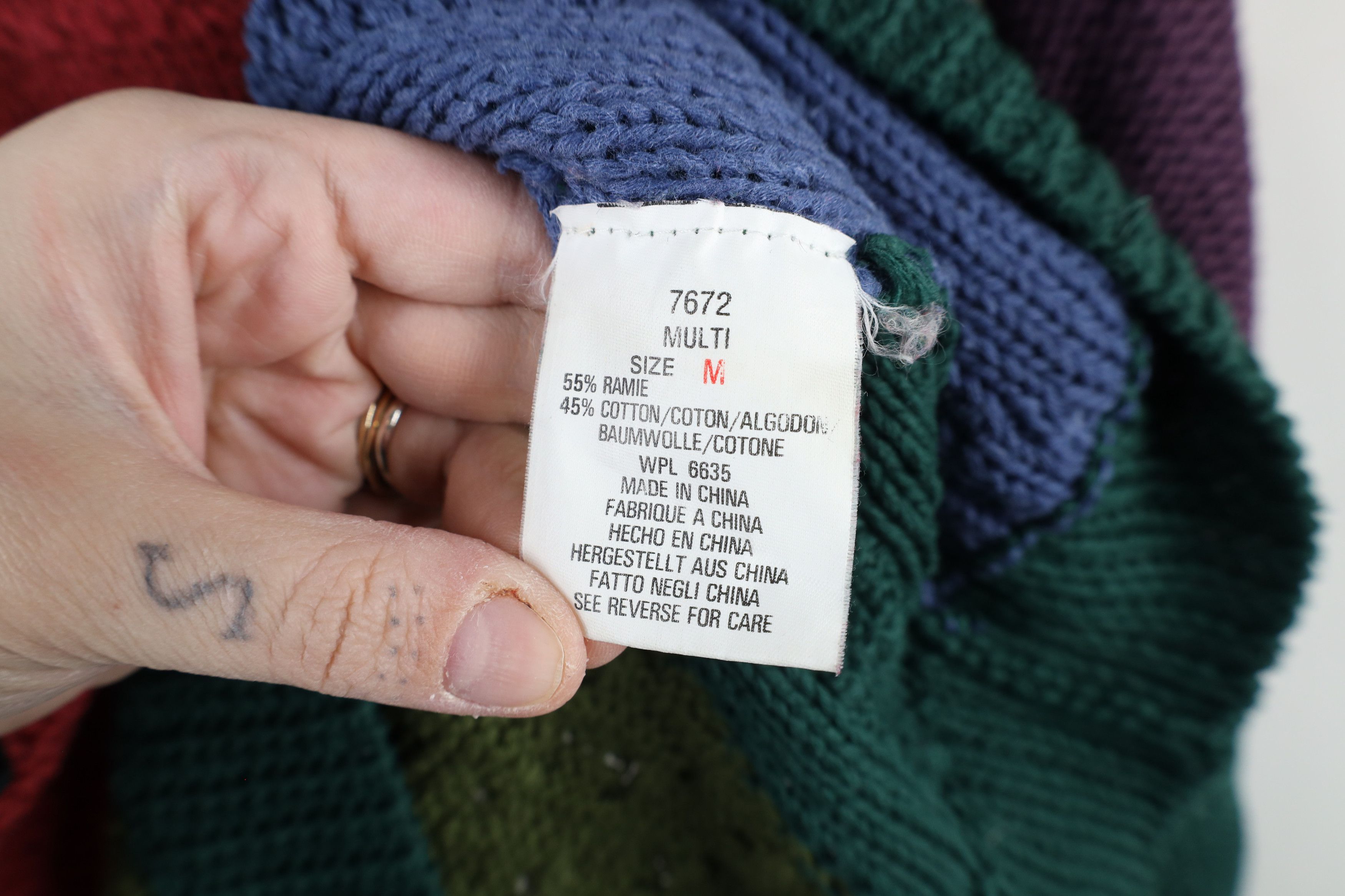 Vintage Vintage 90s Woolrich Patchwork Chunky Cable Knit Sweater Size US M / EU 48-50 / 2 - 6 Thumbnail