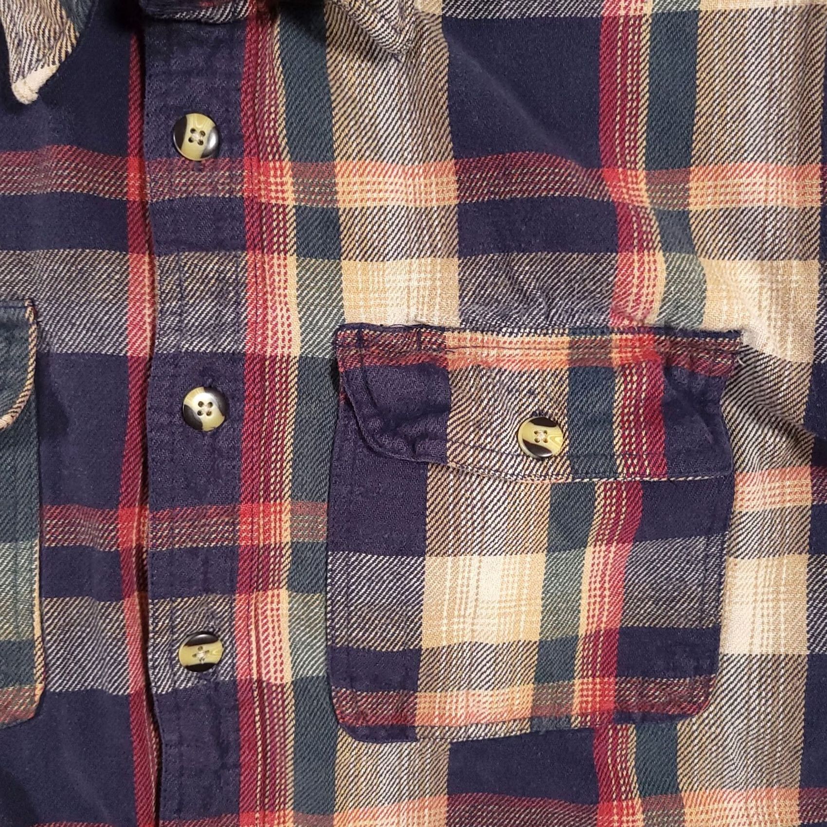 CO VINTAGE Sandy River Jeans Co Heavy Button Up Flannel Shacket Shirt Mens LT Tall Workwear Size US L / EU 52-54 / 3 - 4 Thumbnail