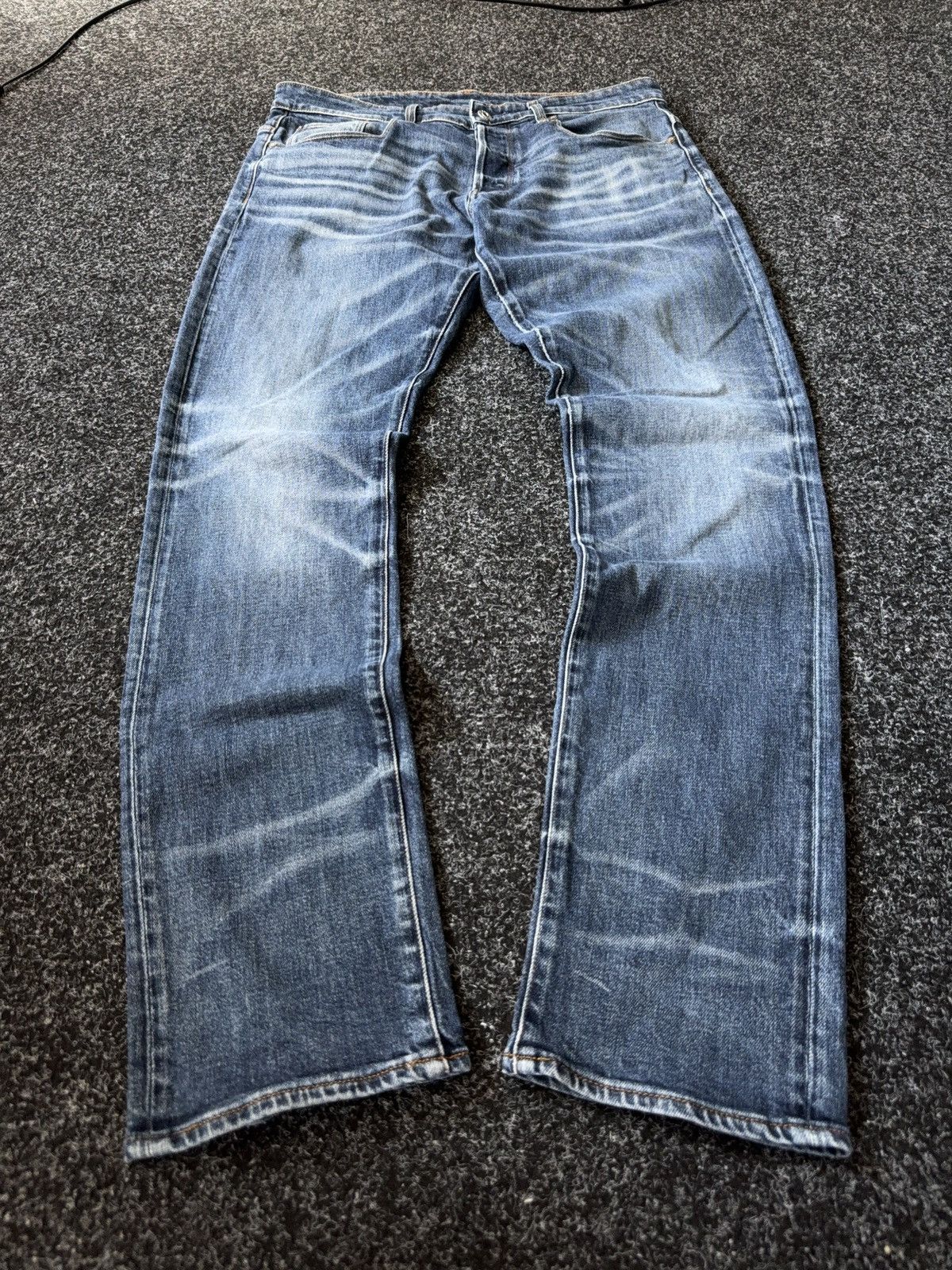G-Star Retro Y2K 90s G-Star RAW 3301 Straight Faded Denim Jeans Size US 34 / EU 50 - 1 Thumbnail