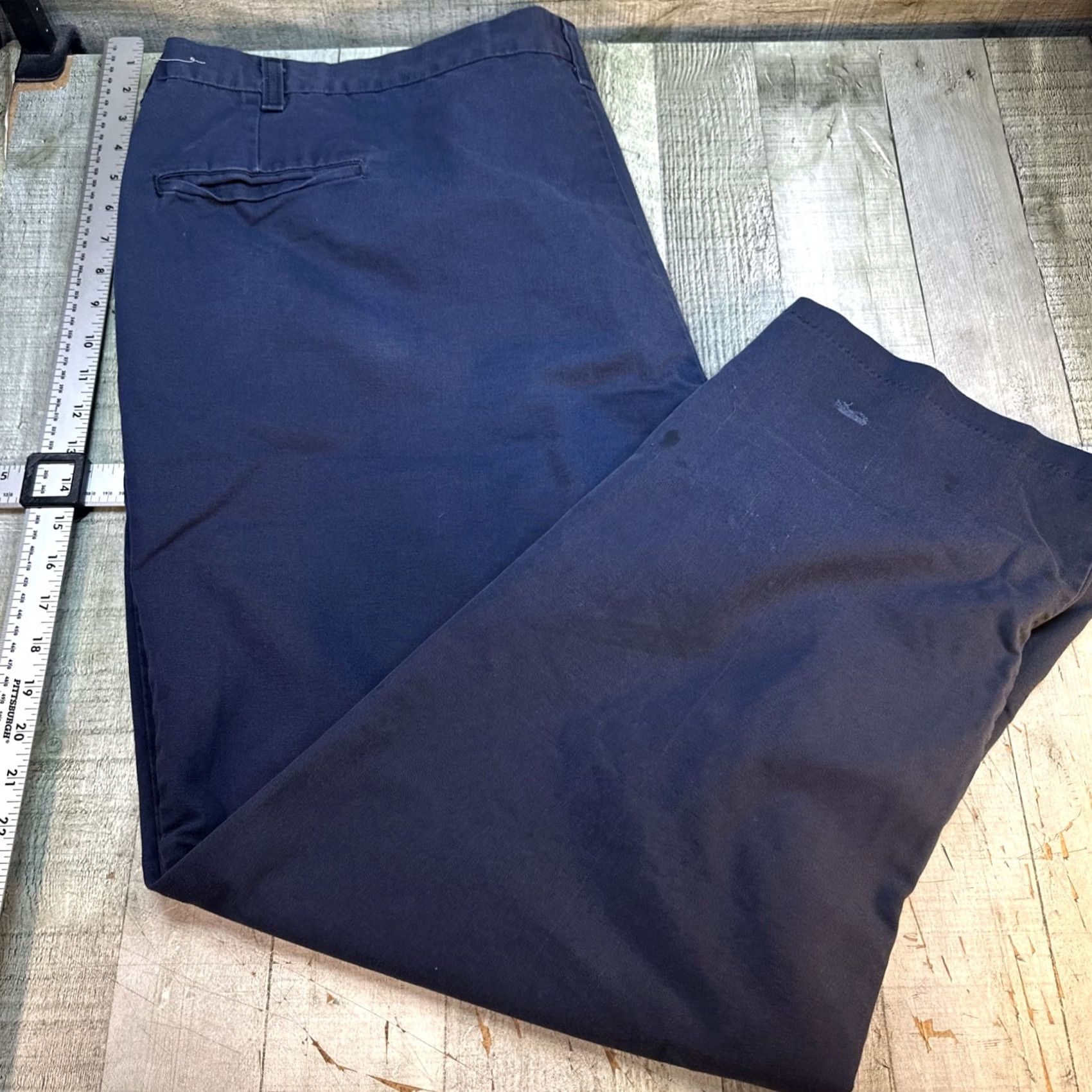 Vintage VINTAGE Mens Navy Blue Pants 48x30 Classic Fit Flat Front Work Casual Chino Nike? Size US 32 / EU 48 - 4 Thumbnail