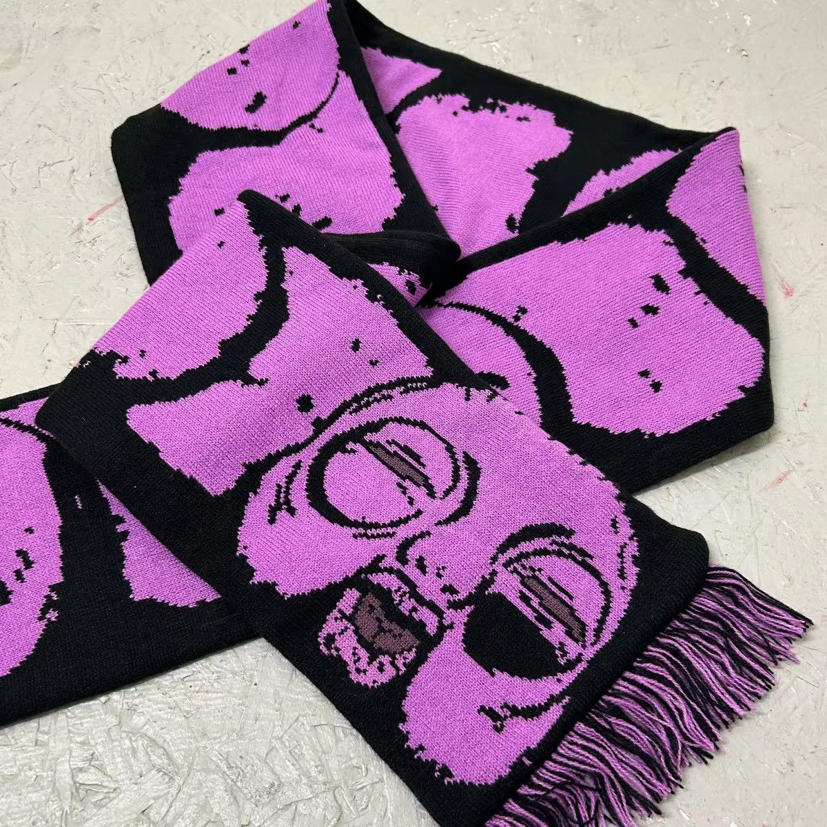 Japanese Brand × Vintage Gothic Anime Graphic Knitted Scarf Size ONE SIZE - 4 Thumbnail