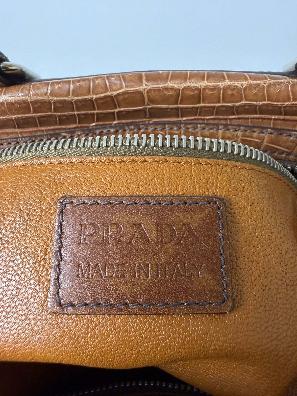 Prada Prada Brown Crocodile Bauletto Bag Size ONE SIZE - 11 Thumbnail