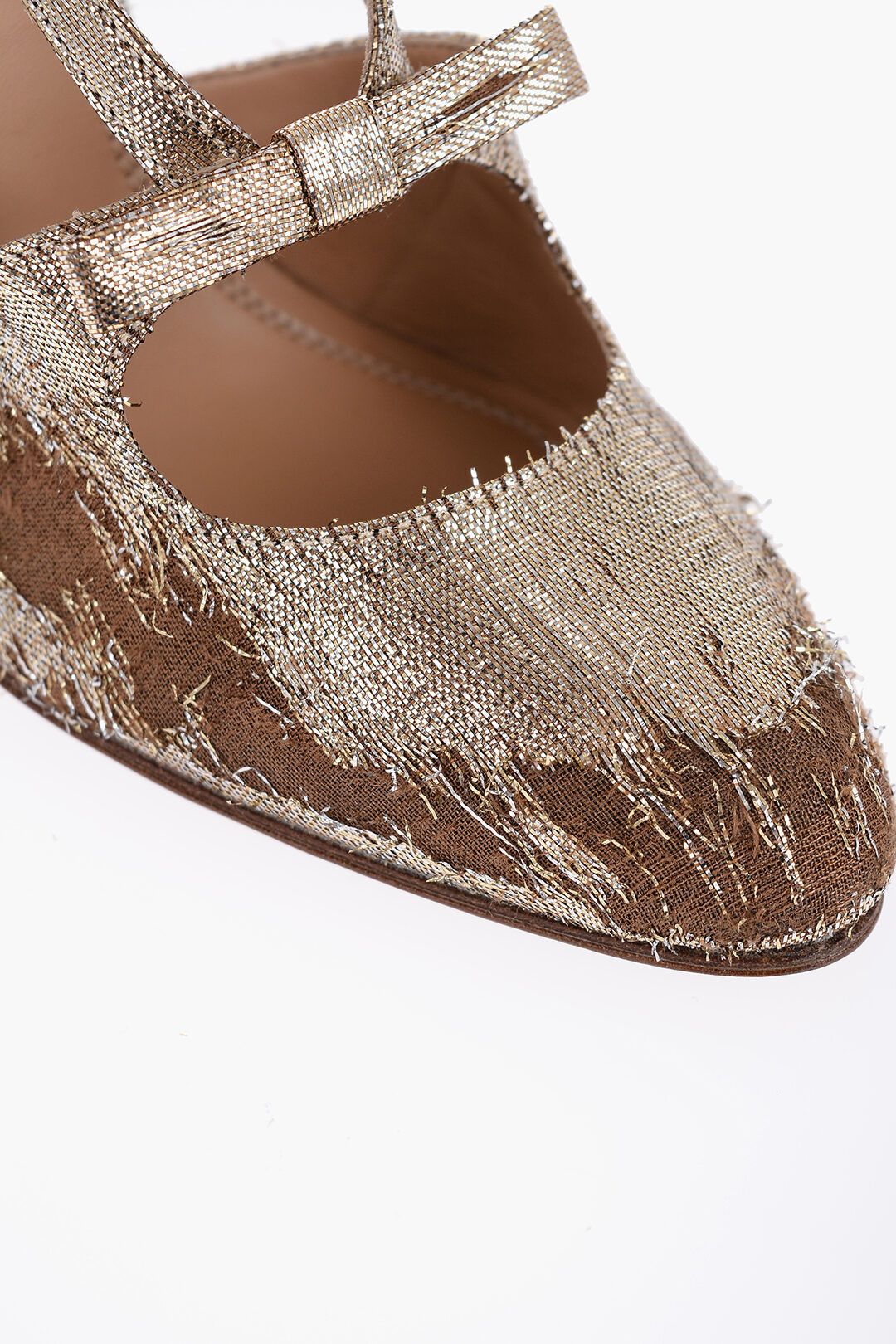 Maison Margiela og1mm1224 Vintage Effect Lurex Pumps in Silver/Brown Size US 6 / IT 36 - 4 Thumbnail