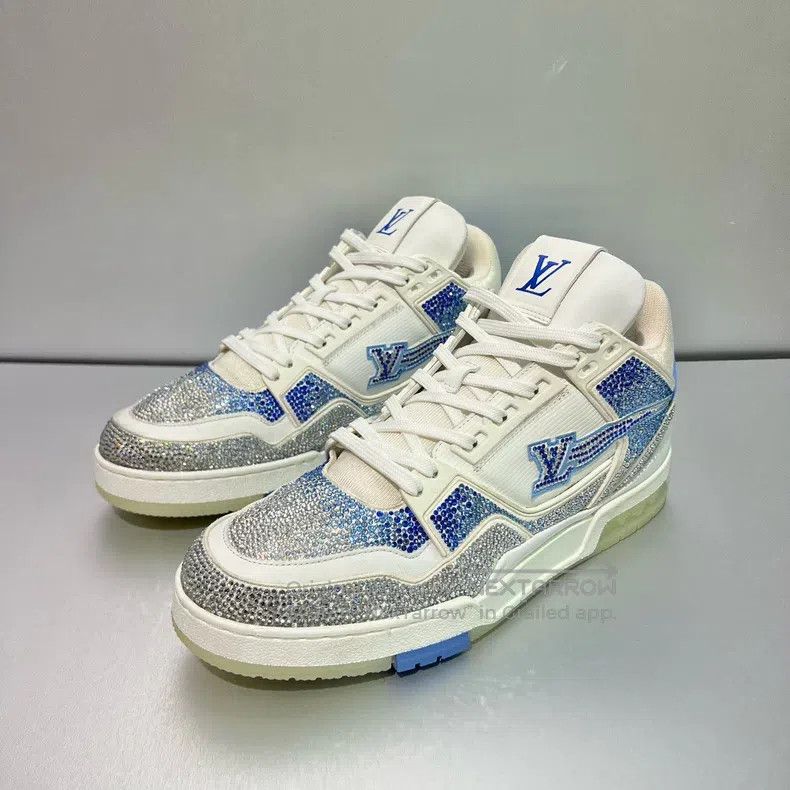 Louis Vuitton Louis Vuitton Trainer White and Blue Gradient Full Drill P Size US 8.5 / EU 41-42 - 1 Thumbnail