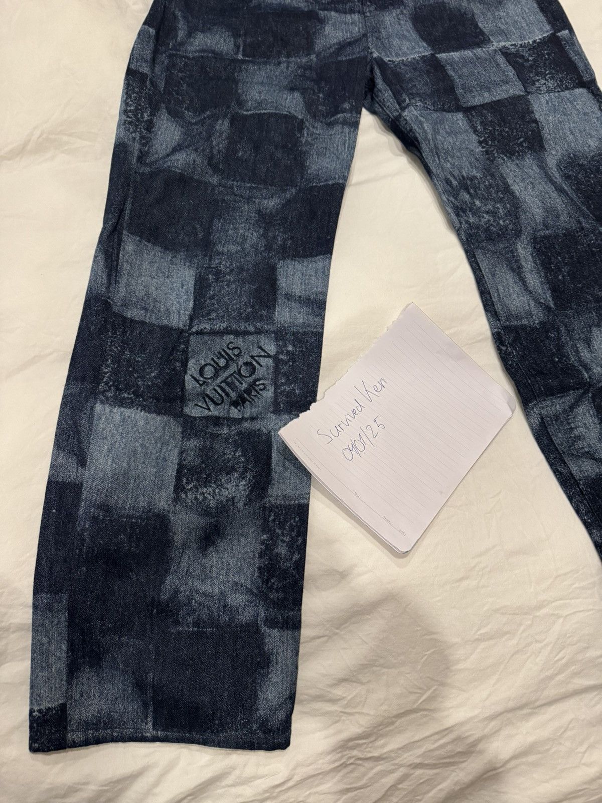 Louis Vuitton Louis Vuitton Damier Denim Print Jeans Size US 31 - 5 Thumbnail