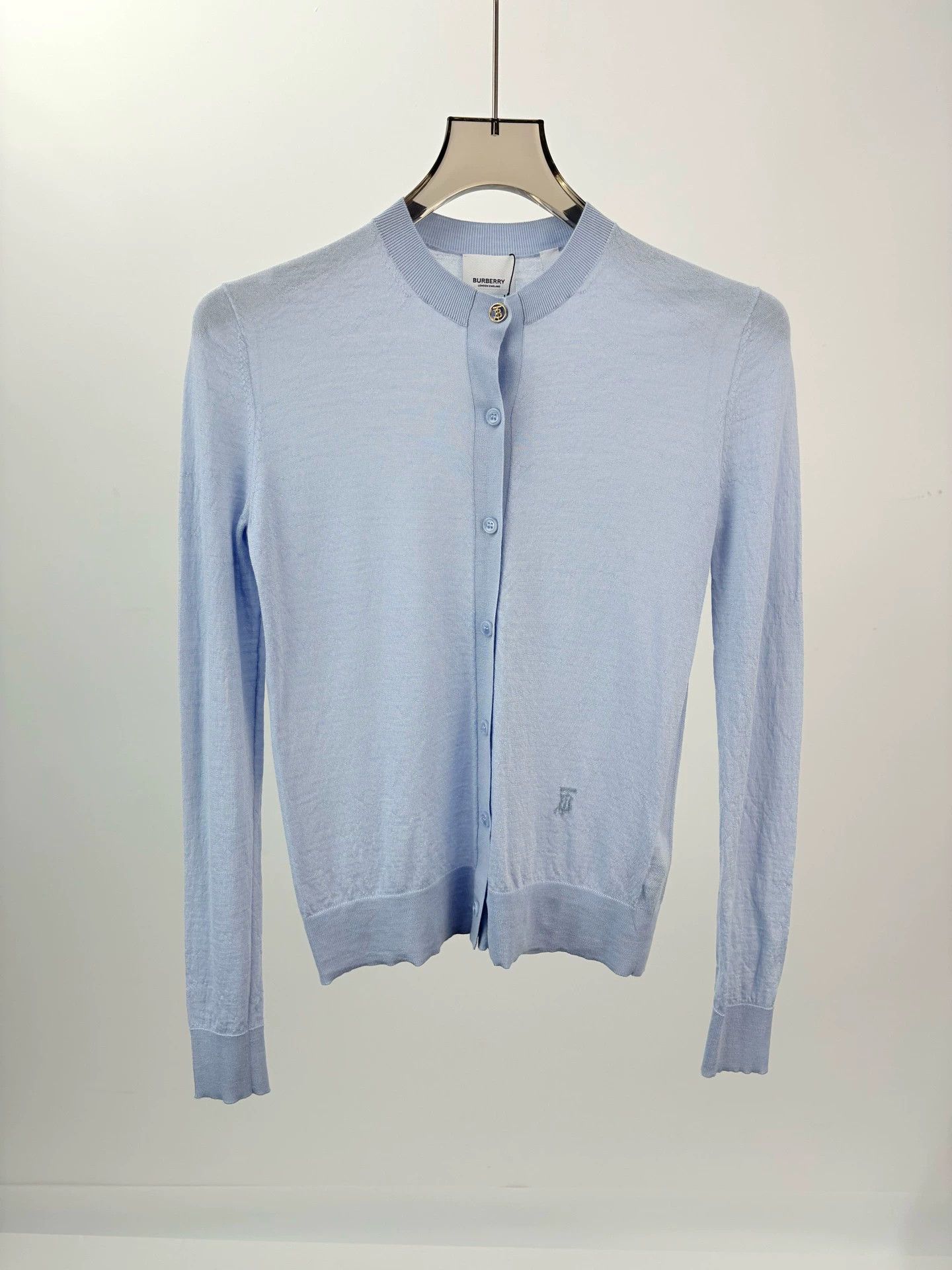 Burberry Burberry TB Logo Wool Knit Cardigan Size US XXS / EU 40 - 1 Thumbnail