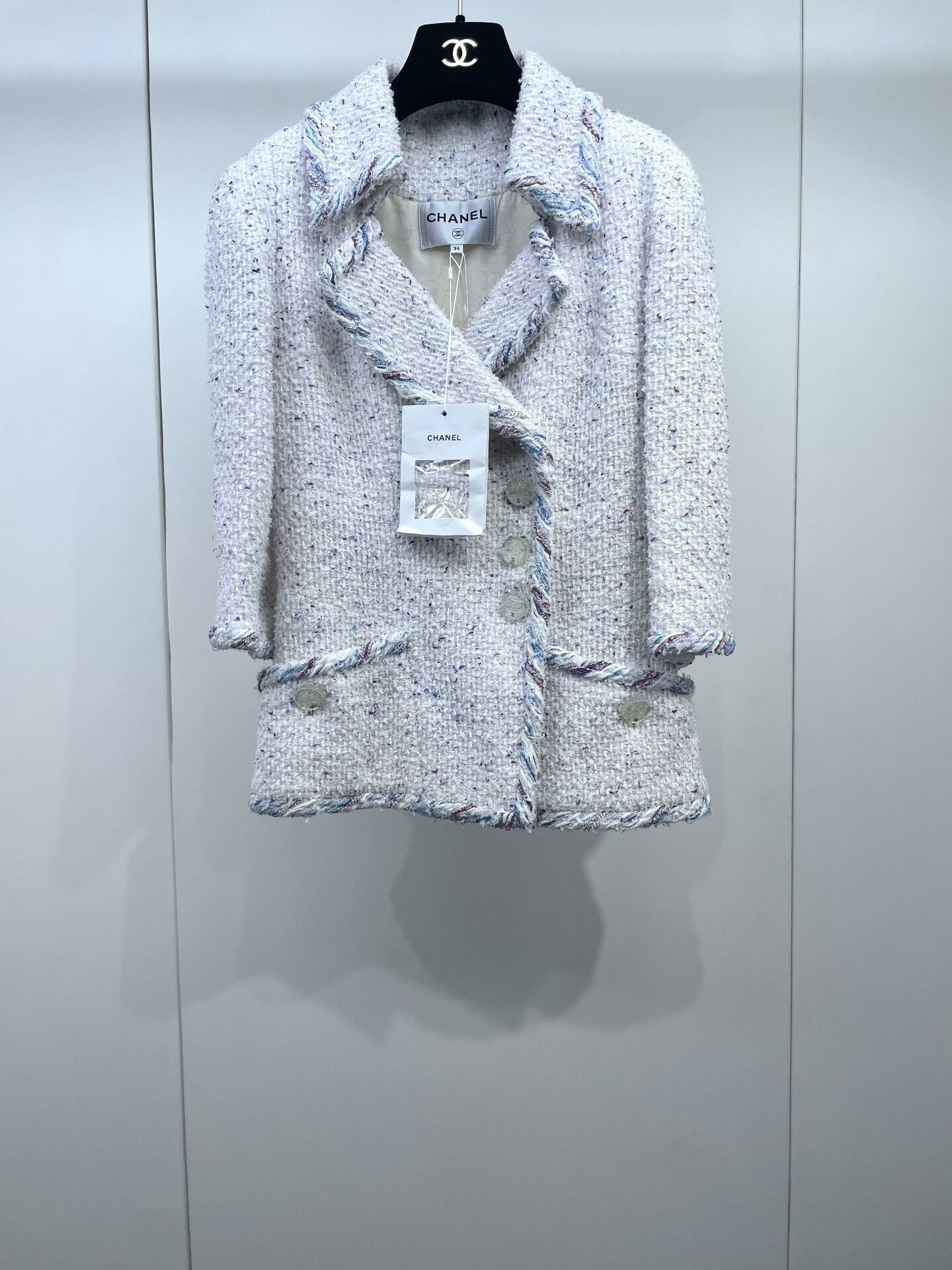 Chanel Chanel Colorful Tweed Collar Coat Size XXS / US 00 / IT 34 - 1 Thumbnail