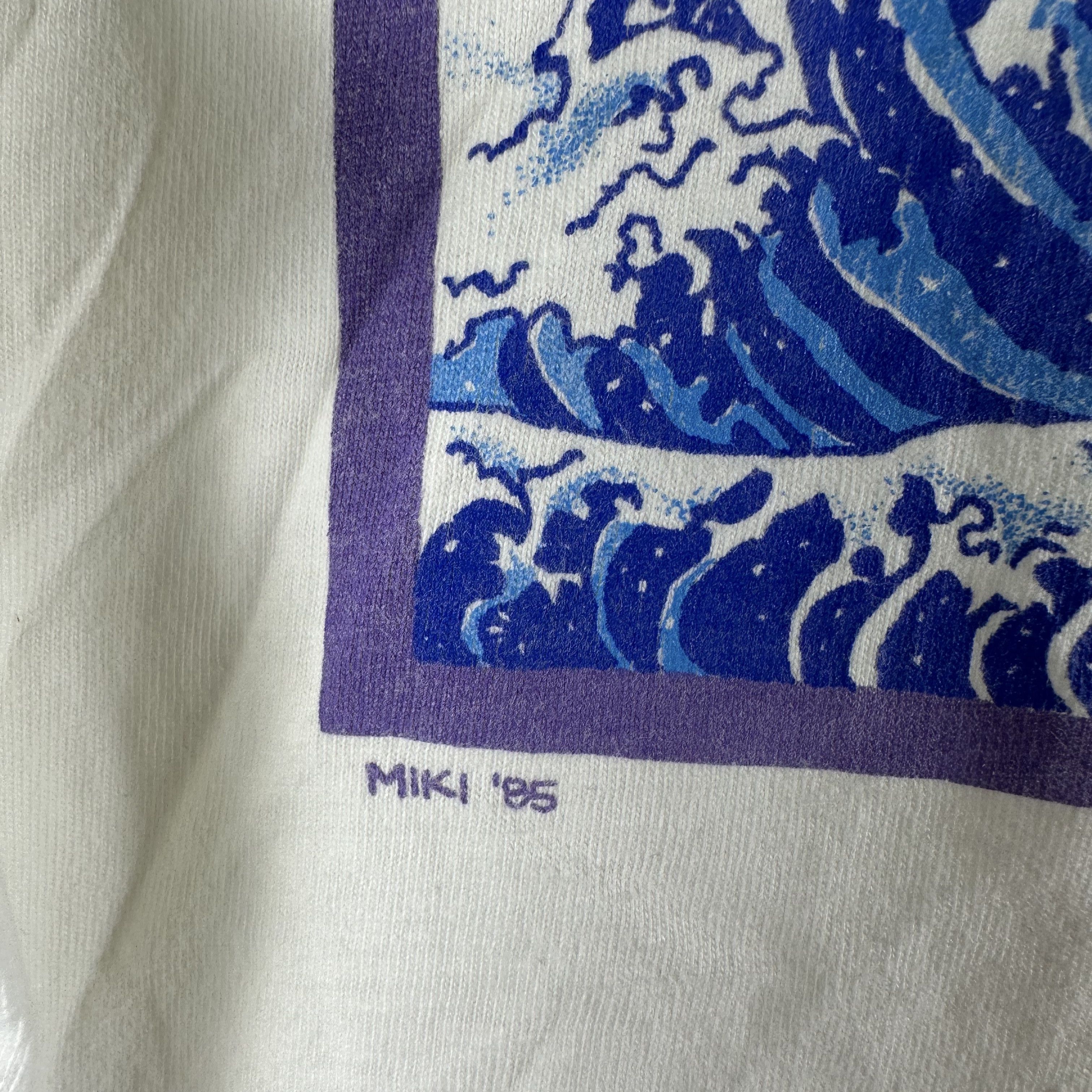 Vintage 1985 Great Wave of Kanagawa Art Single Stitch T-Shirt Size US M / EU 48-50 / 2 - 4 Thumbnail