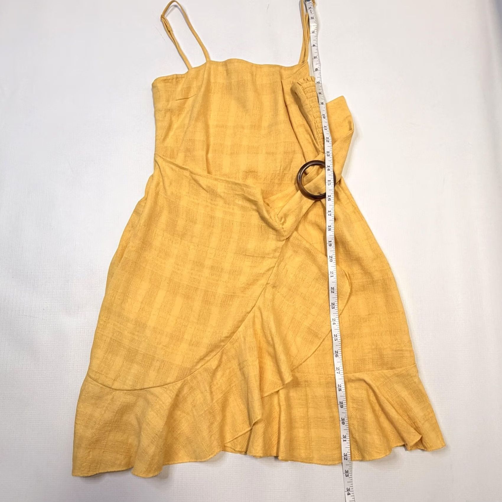 American Eagle Outfitters VINTAGE American Eagle Outfitters Dress Womens S Yellow Wrap Sundress Ruffle Smocked Size S / US 4 / IT 40 - 6 Thumbnail