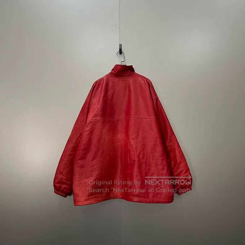 Balenciaga Balenciaga Red Embroidered Logo Leather Jacket Size US S / EU 44-46 / 1 - 2 Thumbnail