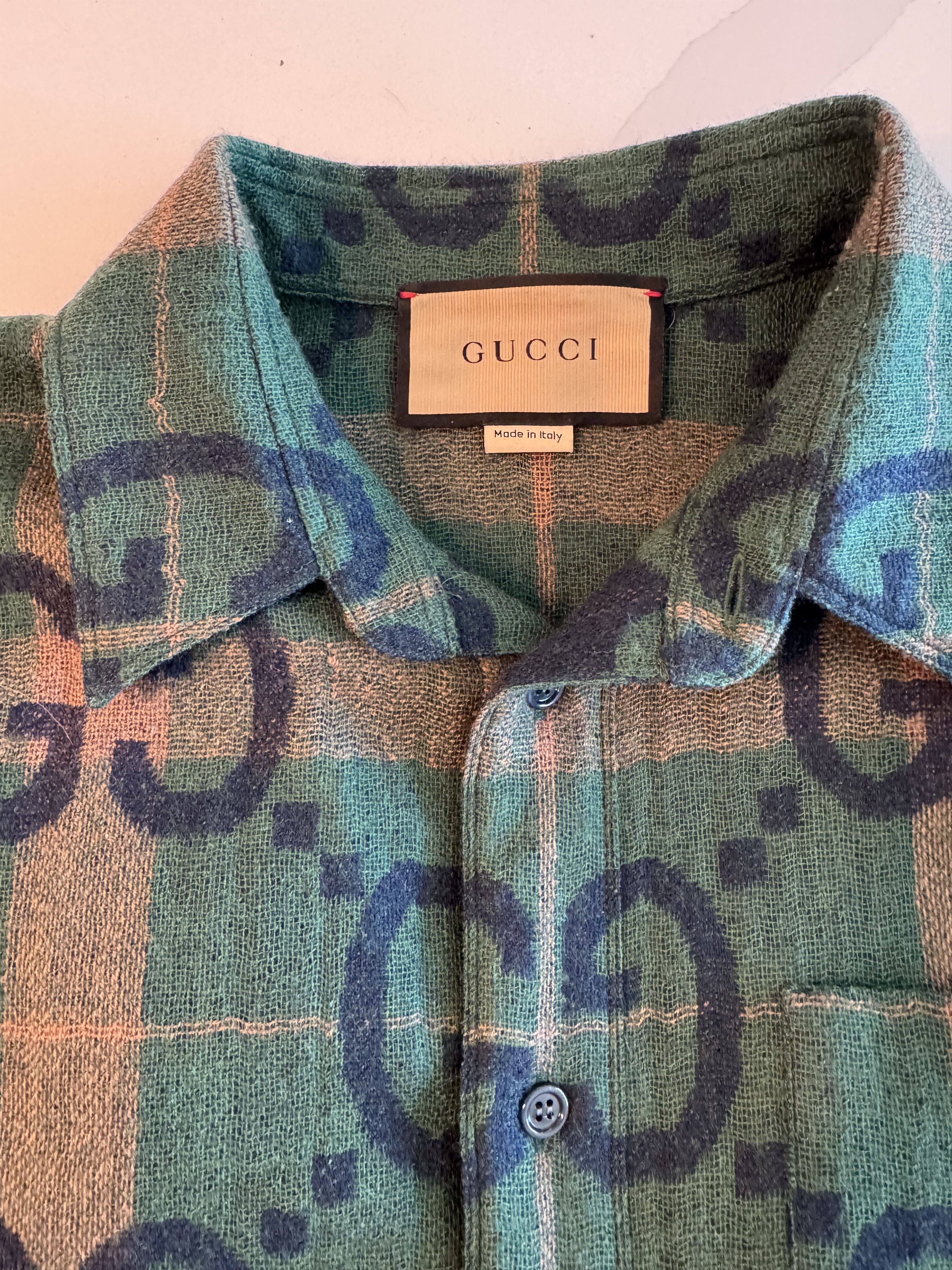 Gucci Gucci Jumbo GG 100% Wool Shirt Size US L / EU 52-54 / 3 - 3 Thumbnail