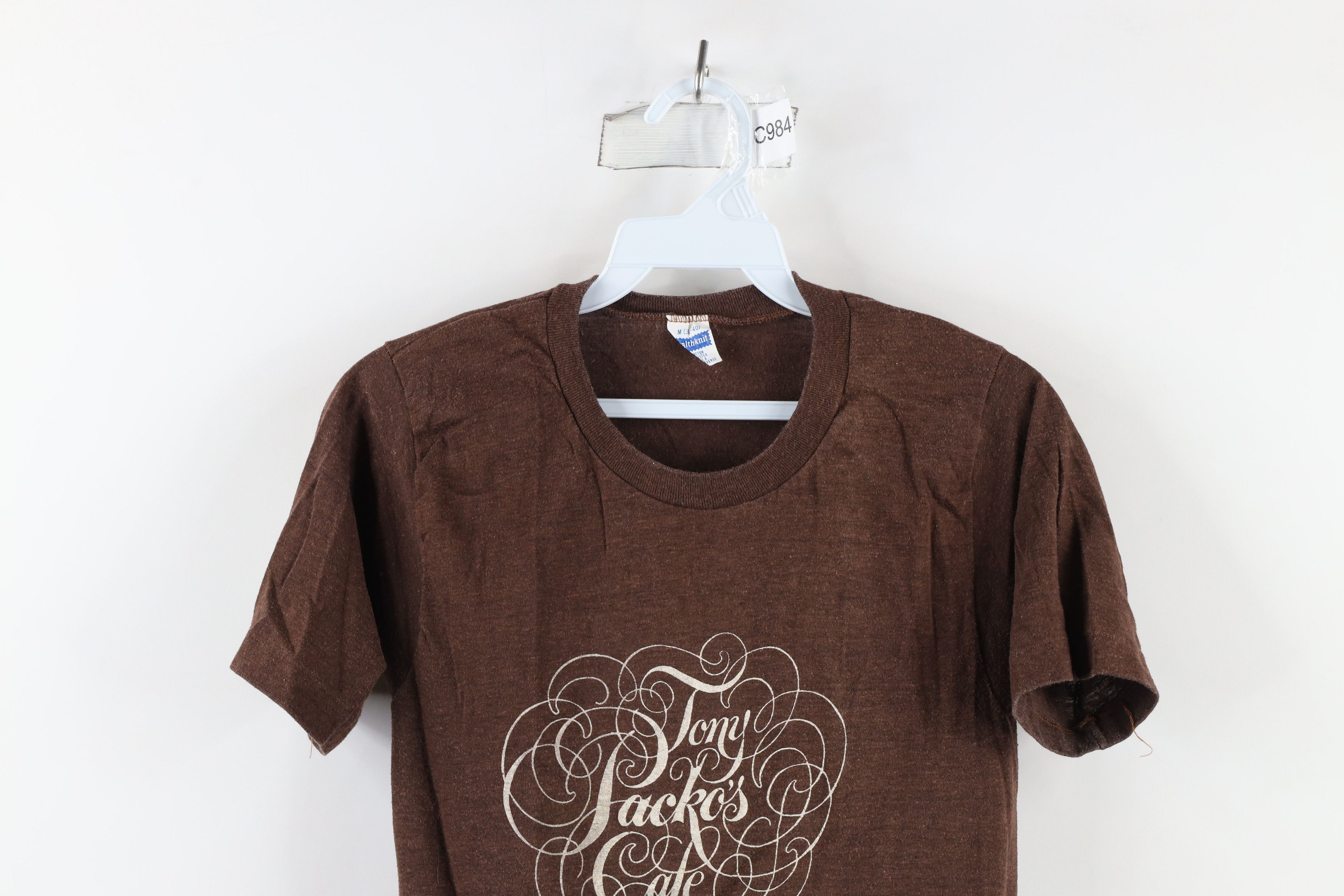 Vintage Vintage 70s Tony Packos Cafe Toledo Ohio T-Shirt Brown USA Size M / US 6-8 / IT 42-44 - 2 Thumbnail