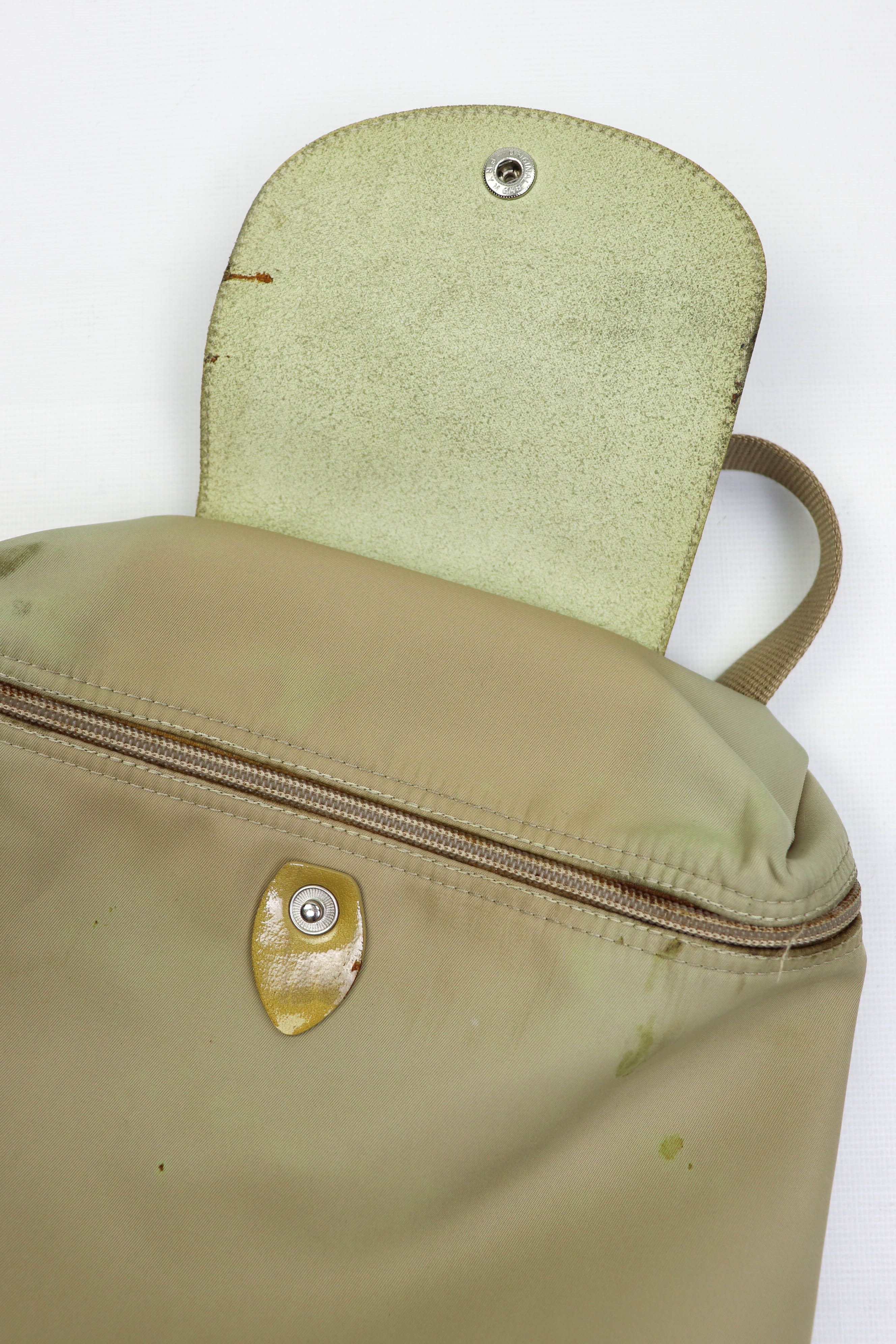 Longchamp Longchamp Paris Vintage 90s Beige Nylon Small Backpack Bag Size ONE SIZE - 13 Thumbnail