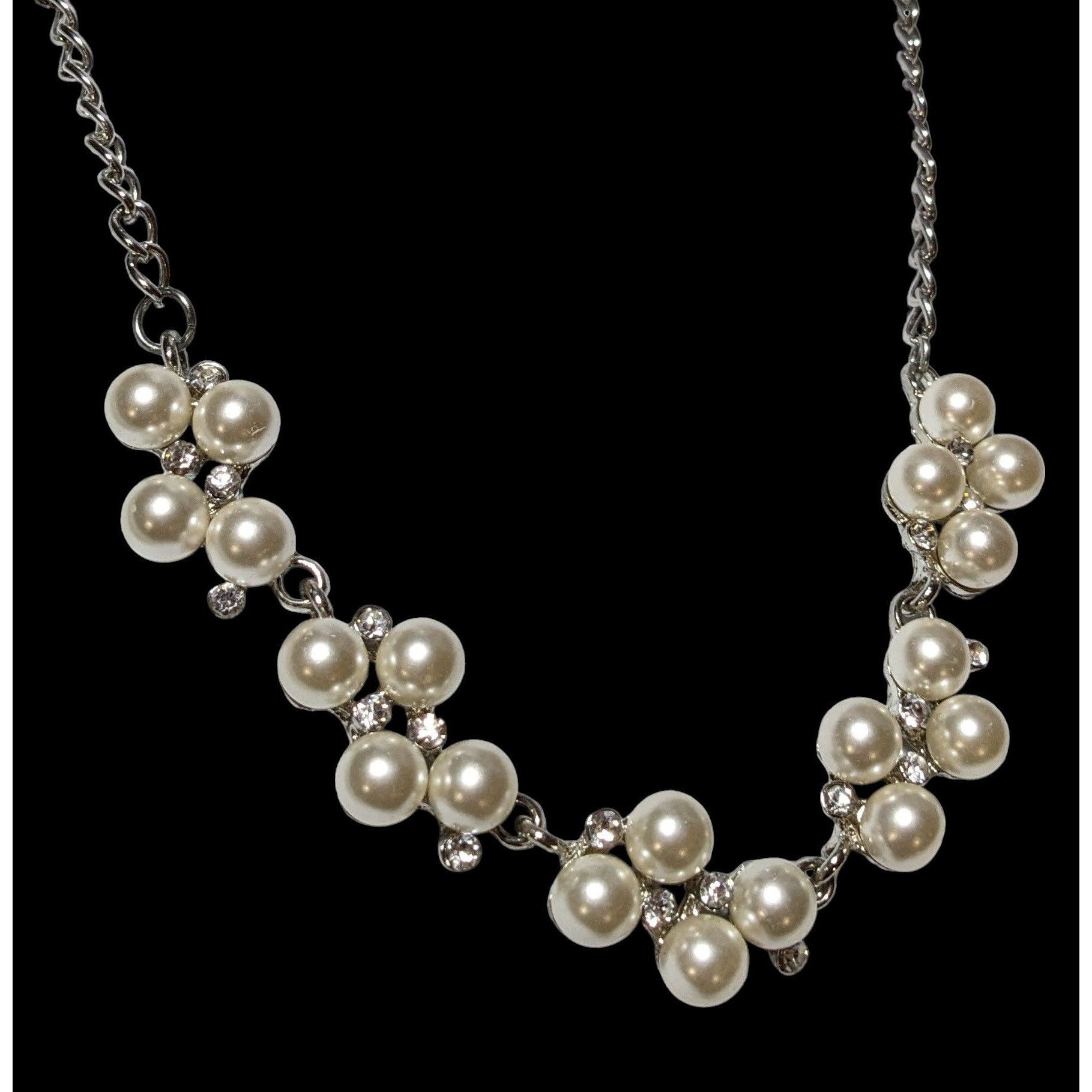 Other Rhinestone Pearl Cluster Bridal Necklace Size ONE SIZE - 3 Thumbnail