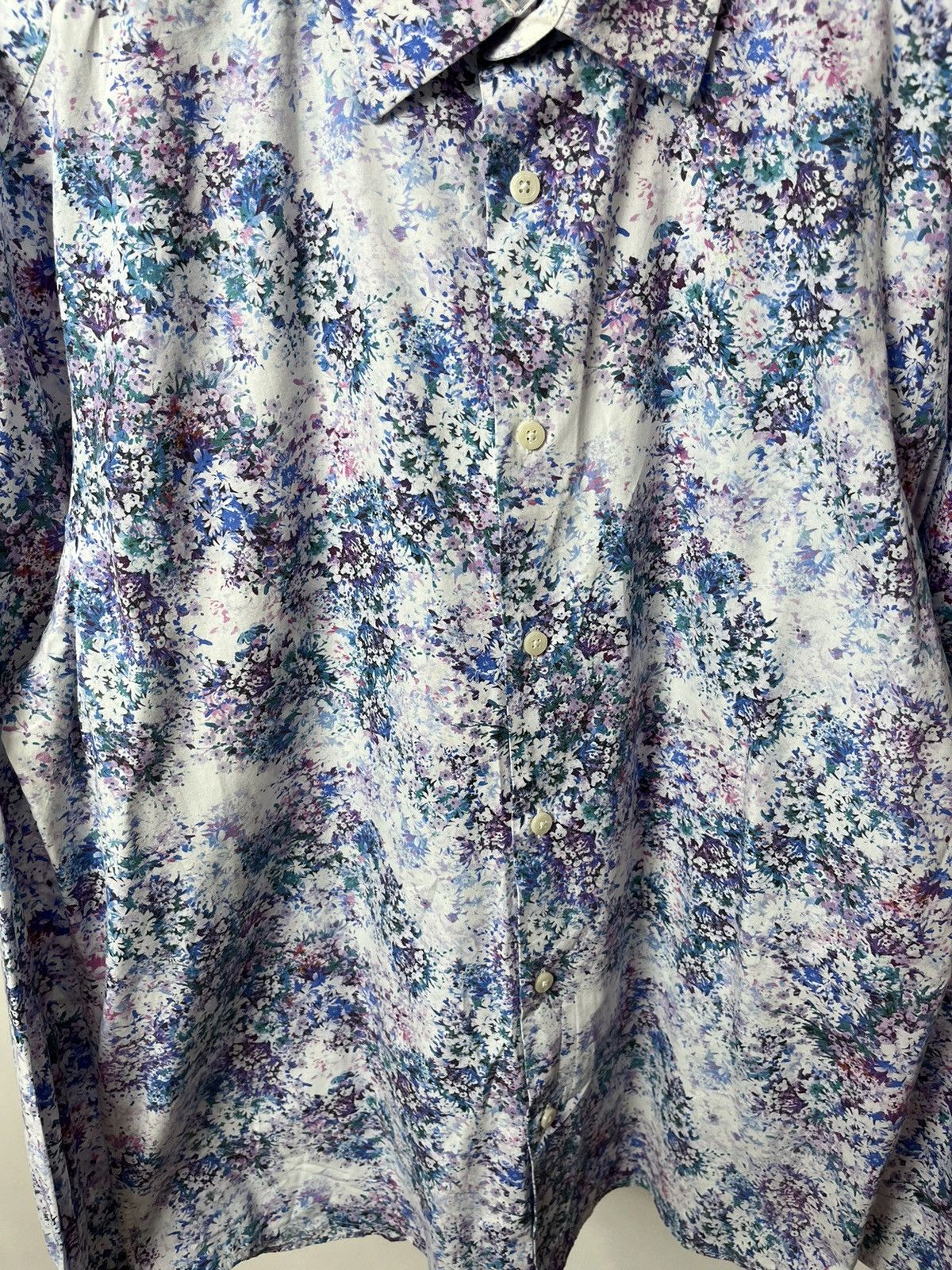 New & Lingwood New Lingwood Cotton Overprint Shirt Button Up Size US XL / EU 56 / 4 - 3 Thumbnail