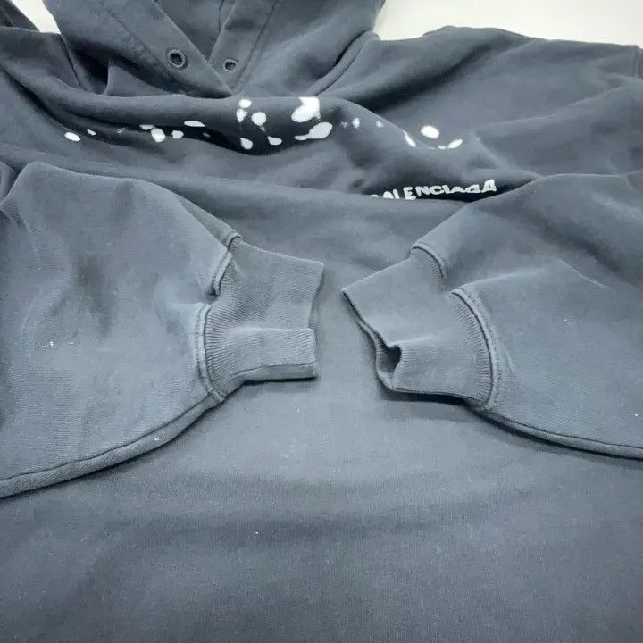 Balenciaga Balenciaga Black Logo Print Oversized Hoodie 0079-2507 Size XS / US 0-2 / IT 36-38 - 9 Thumbnail