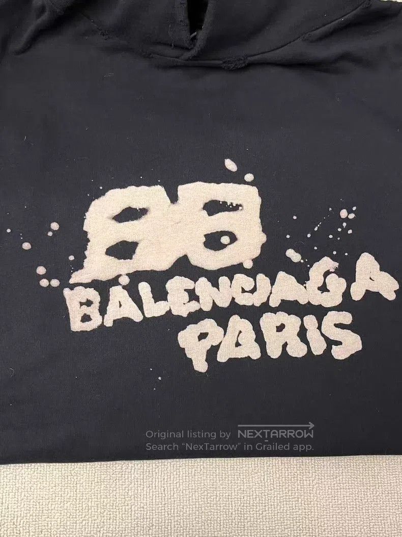 Balenciaga Balenciaga Letter Logo Printed Hooded Long Sleeve Sweatshi Size S / US 4 / IT 40 - 3 Thumbnail