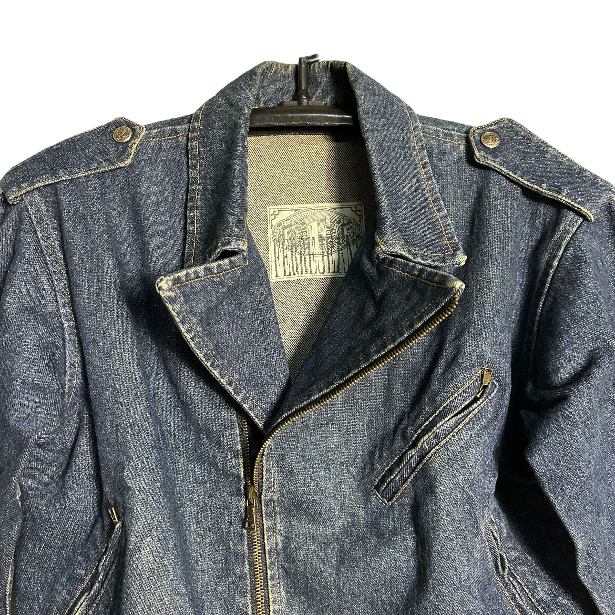 Gianfranco Ferre 🔥RARE🔥Vintage Gianfranco Ferre Double Collar Denim Jacket Size US L / EU 52-54 / 3 - 2 Thumbnail
