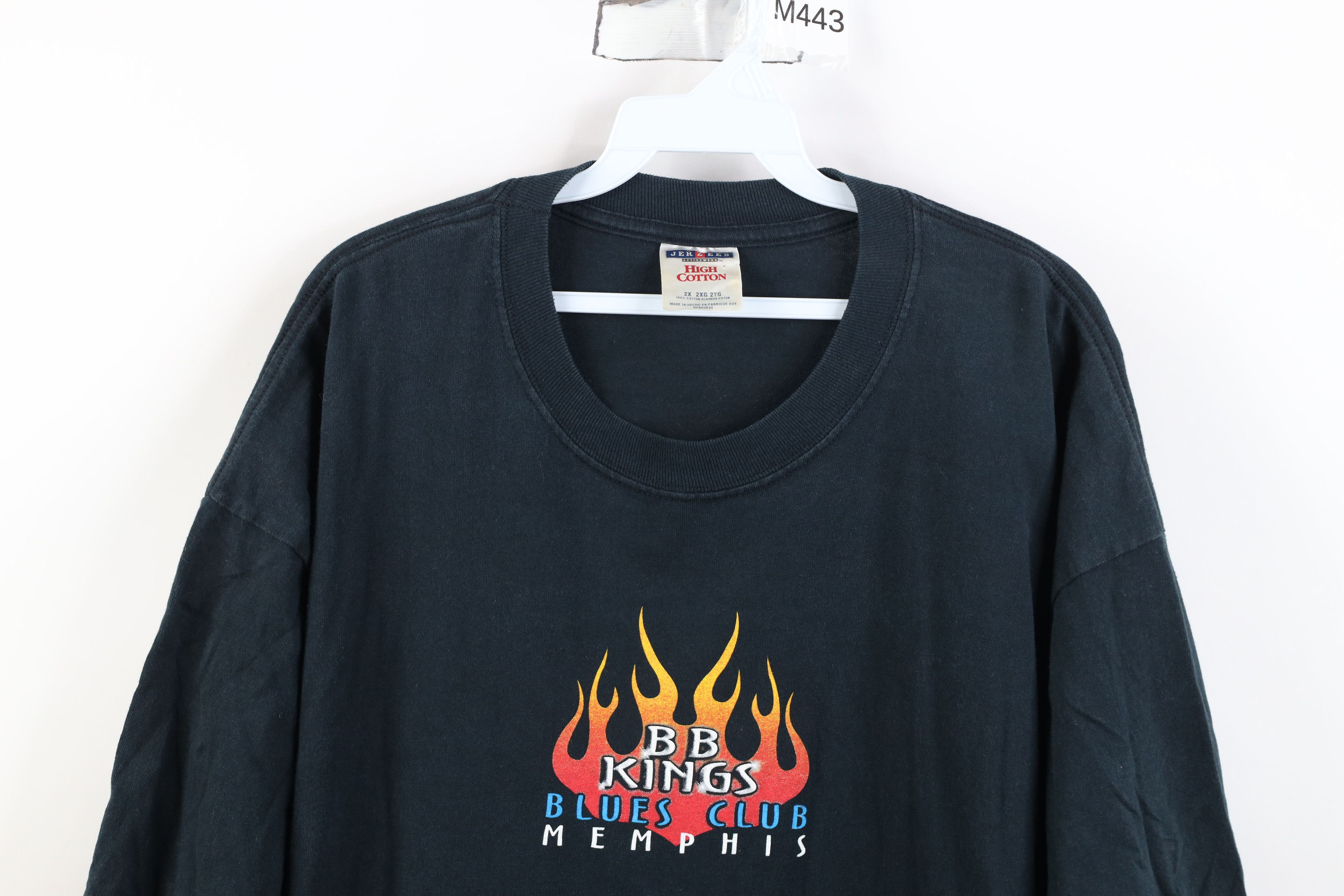 Vintage Vintage Y2K Blues Club Memphis Fire Flames T-Shirt Black Size US XXL / EU 58 / 5 - 2 Thumbnail