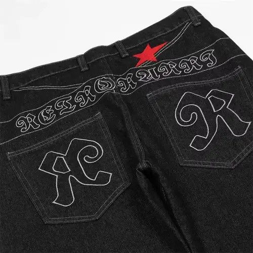 Jean pattern graphics skate hiphop y2k jeans Size US 32 / EU 48 - 4 Thumbnail