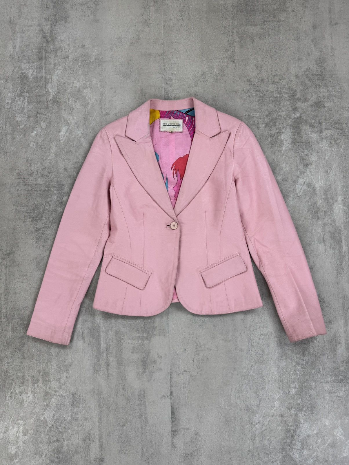 Other ROSSODISERA Pink Leather Jacket Barbie Style Blazer Barbie Size M / US 6-8 / IT 42-44 - 3 Thumbnail