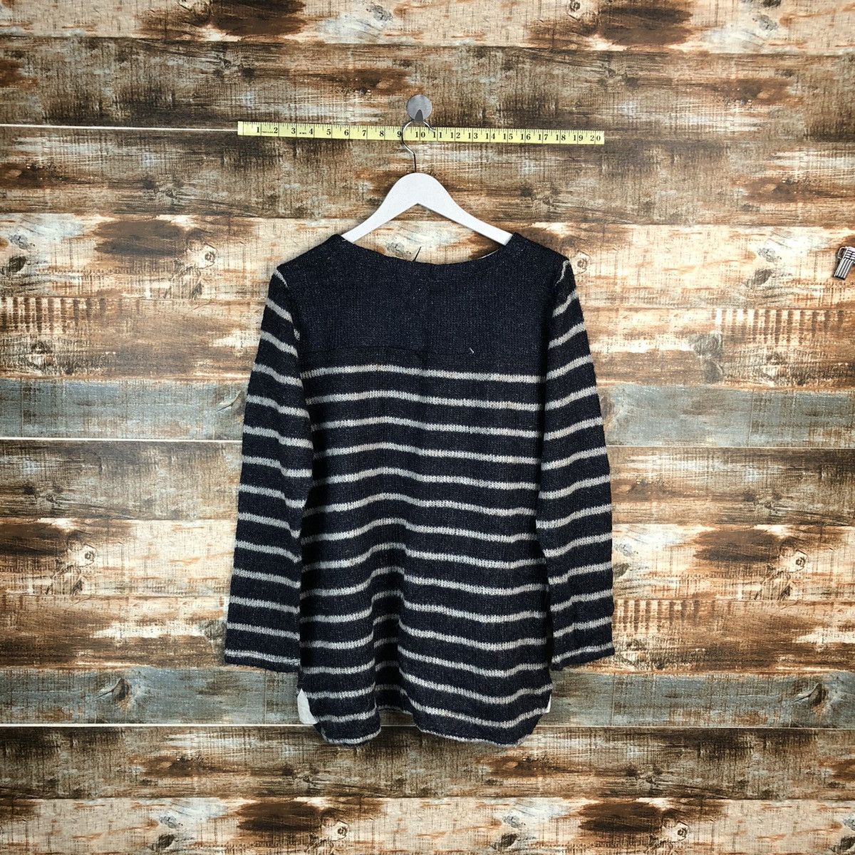 Japanese Brand × OVER THE STRiPES Innoce Dark Blue Stripe Knitwear #A1698 Size L / US 10 / IT 46 - 12 Thumbnail