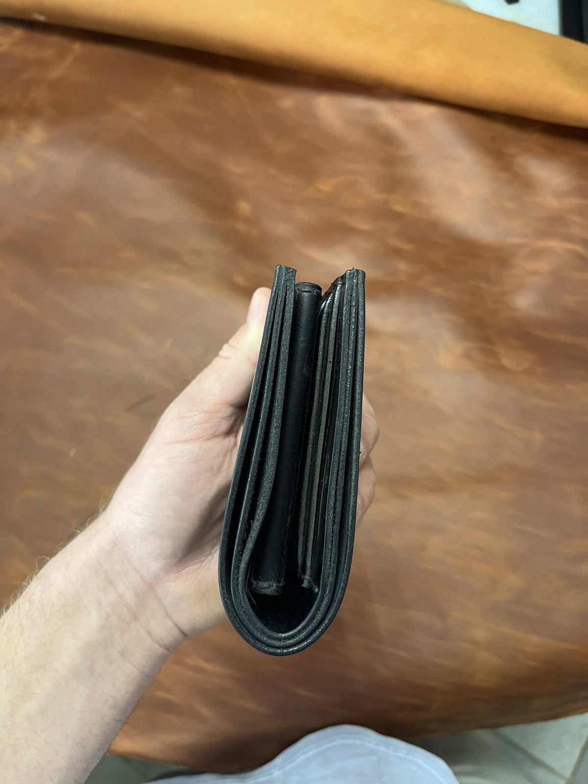 Other Handmade Black Leather Wallet Bifold Card Holder Coin Pocket Size ONE SIZE - 6 Thumbnail