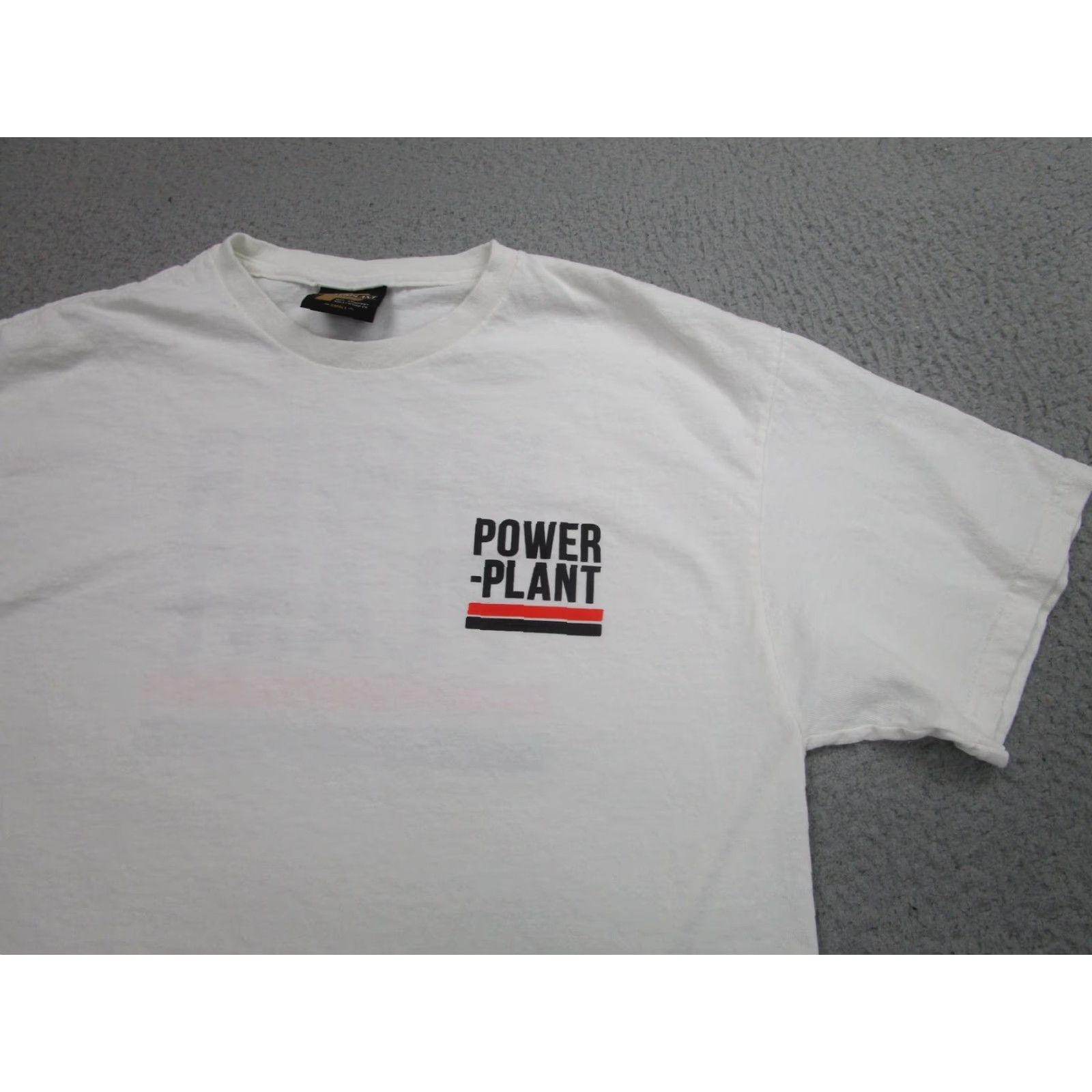 Vintage Powerplant Shirt Mens Small White Graphic Tee Power Plant Graphic Print Crew Neck Short Sleeve Vintage? (Note: vintage not applicable) Size US S / EU 44-46 / 1 - 2 Thumbnail