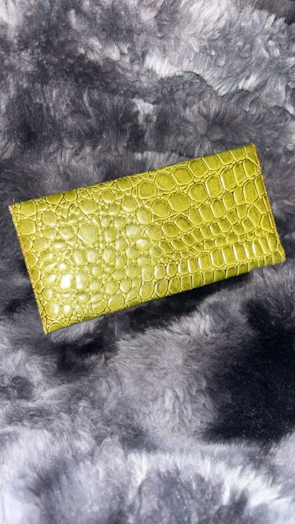 The Unbranded Brand Women's Unbranded Green Crocodile Embossed Wallet One Size Size ONE SIZE - 2 Thumbnail