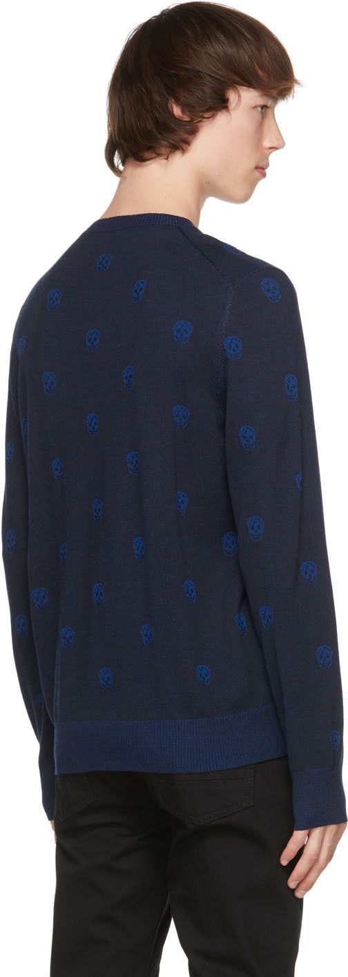 Alexander McQueen Alexander McQueen Navy Wool Skull Sweater Size US XXL / EU 58 / 5 - 2 Thumbnail