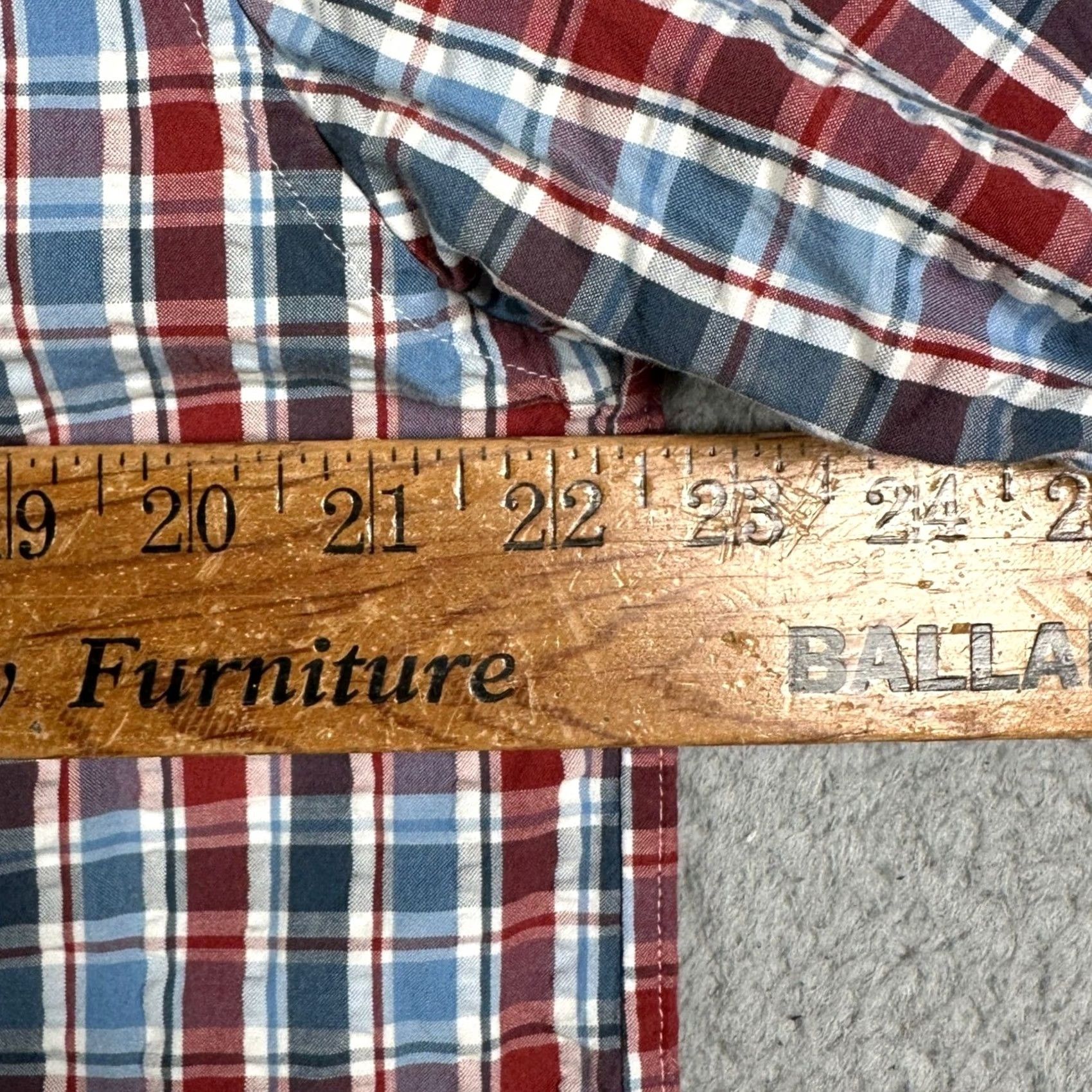 Vintage L.L. Bean Shirt Mens Medium Blue Red Seersucker Plaid Short Sleeve Button-Up Shirt Size US M / EU 48-50 / 2 - 5 Thumbnail