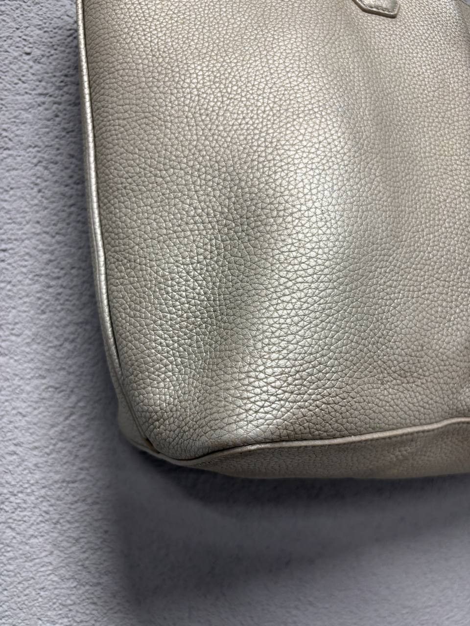 Tory Burch Tory Burch Metallic Grey Leather Perry Tote Size ONE SIZE - 10 Thumbnail