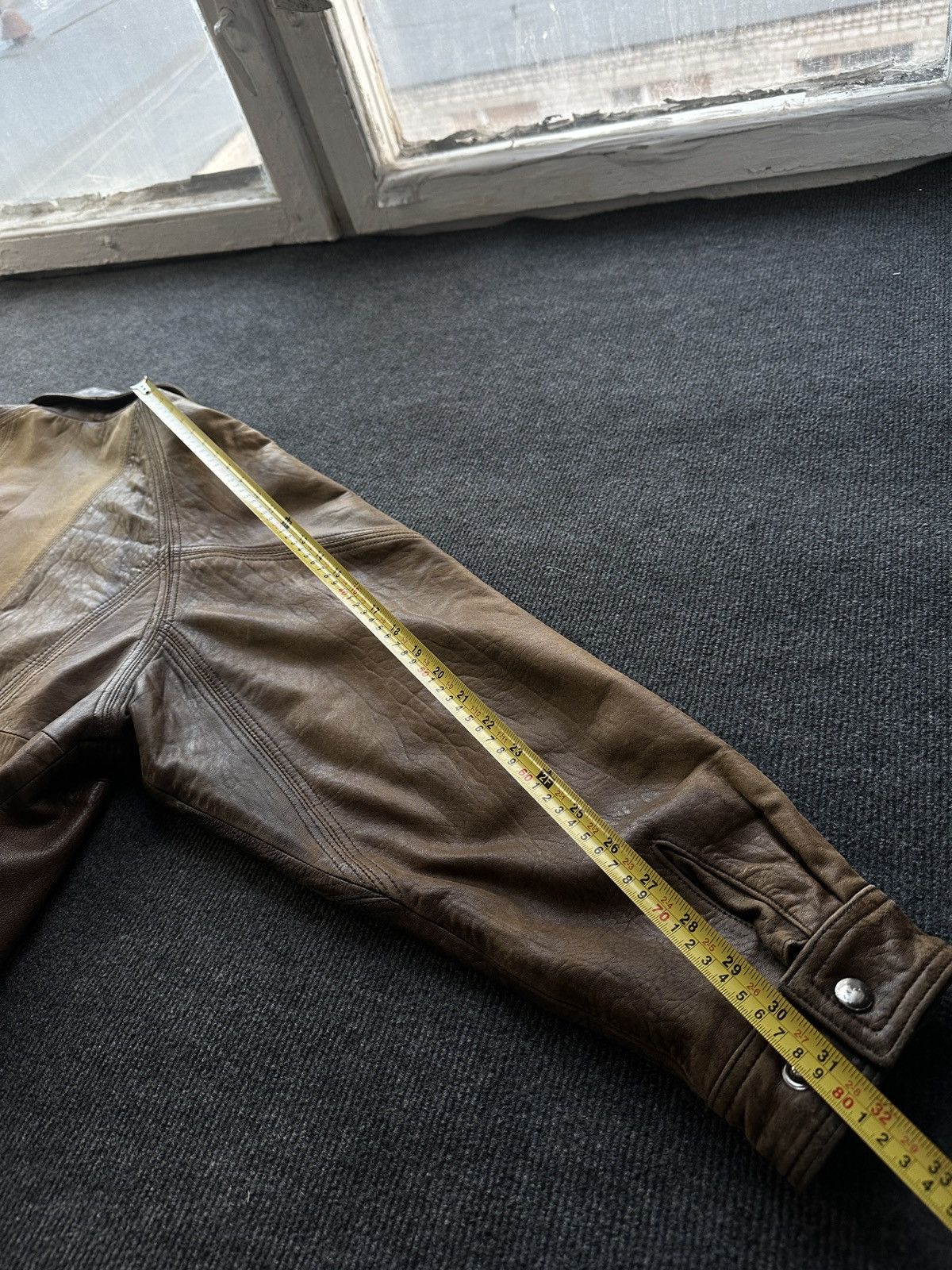 Other 🚨VNTG LEATHER JACKET AVANT GARDE ASYMMETRICAL BROWN MOTO Size US M / EU 48-50 / 2 - 25 Thumbnail