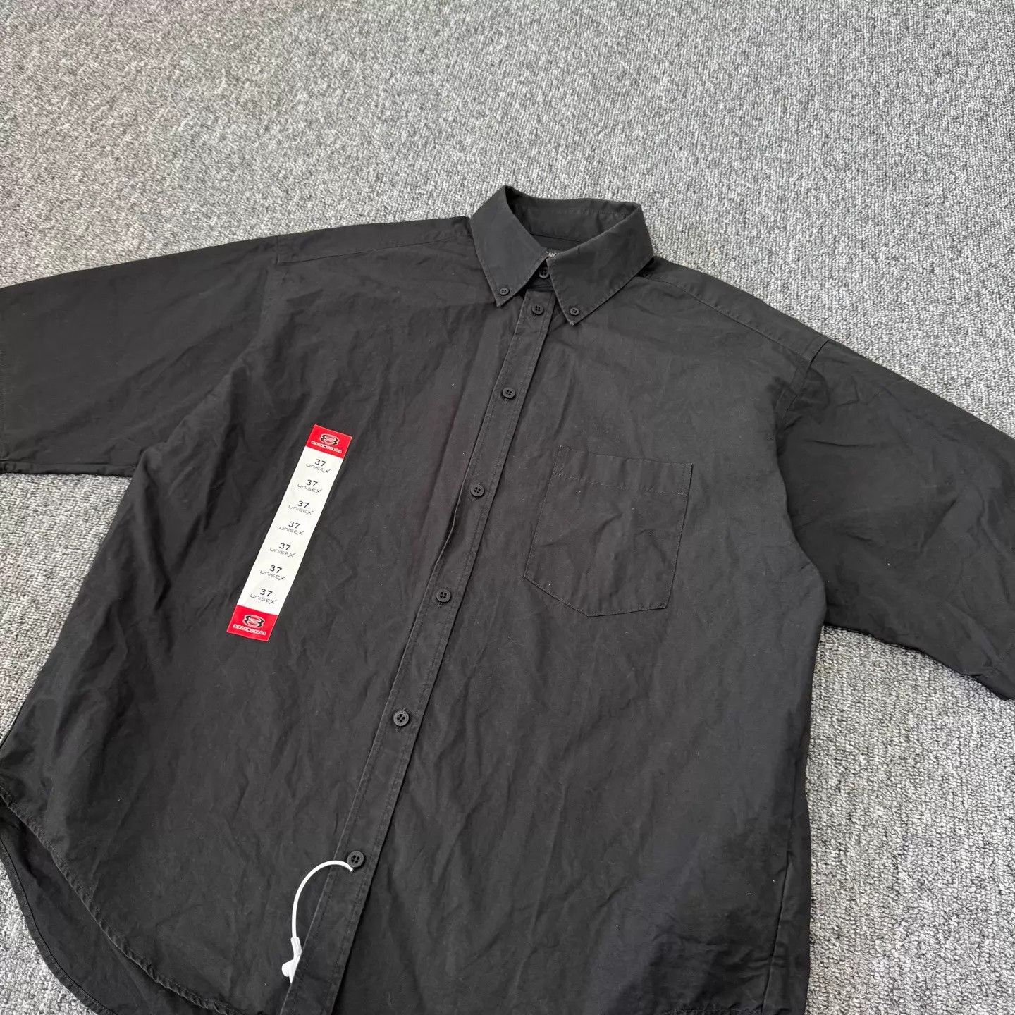 Balenciaga Balenciaga Black SS25 Logo Patch Short Slv Shirt 37 Size US XS / EU 42 / 0 - 3 Thumbnail