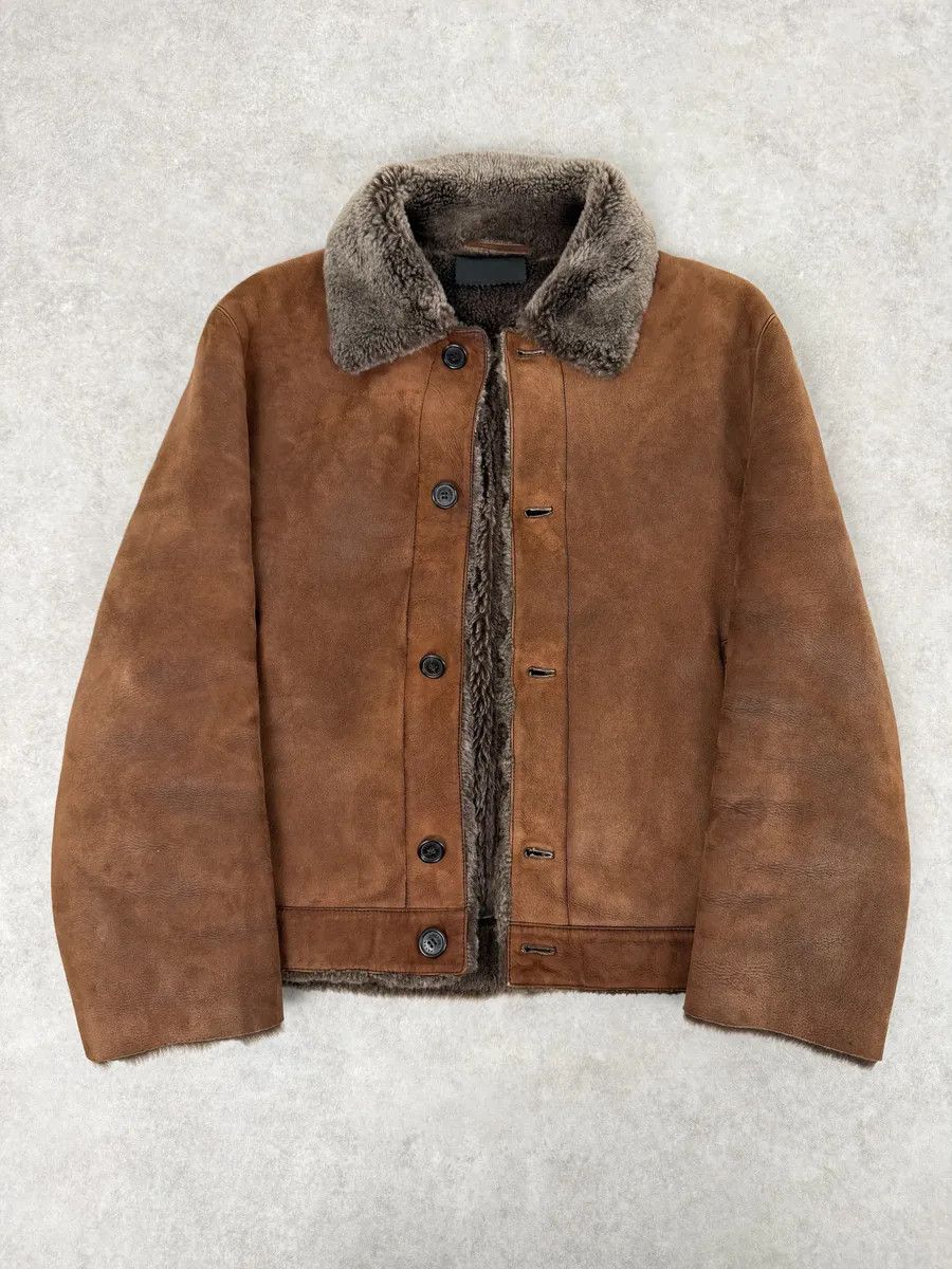 Prada Prada Brown Italian Sheep Dyed Fur Shearling Leather Jacket Size US M / EU 48-50 / 2 - 14 Thumbnail