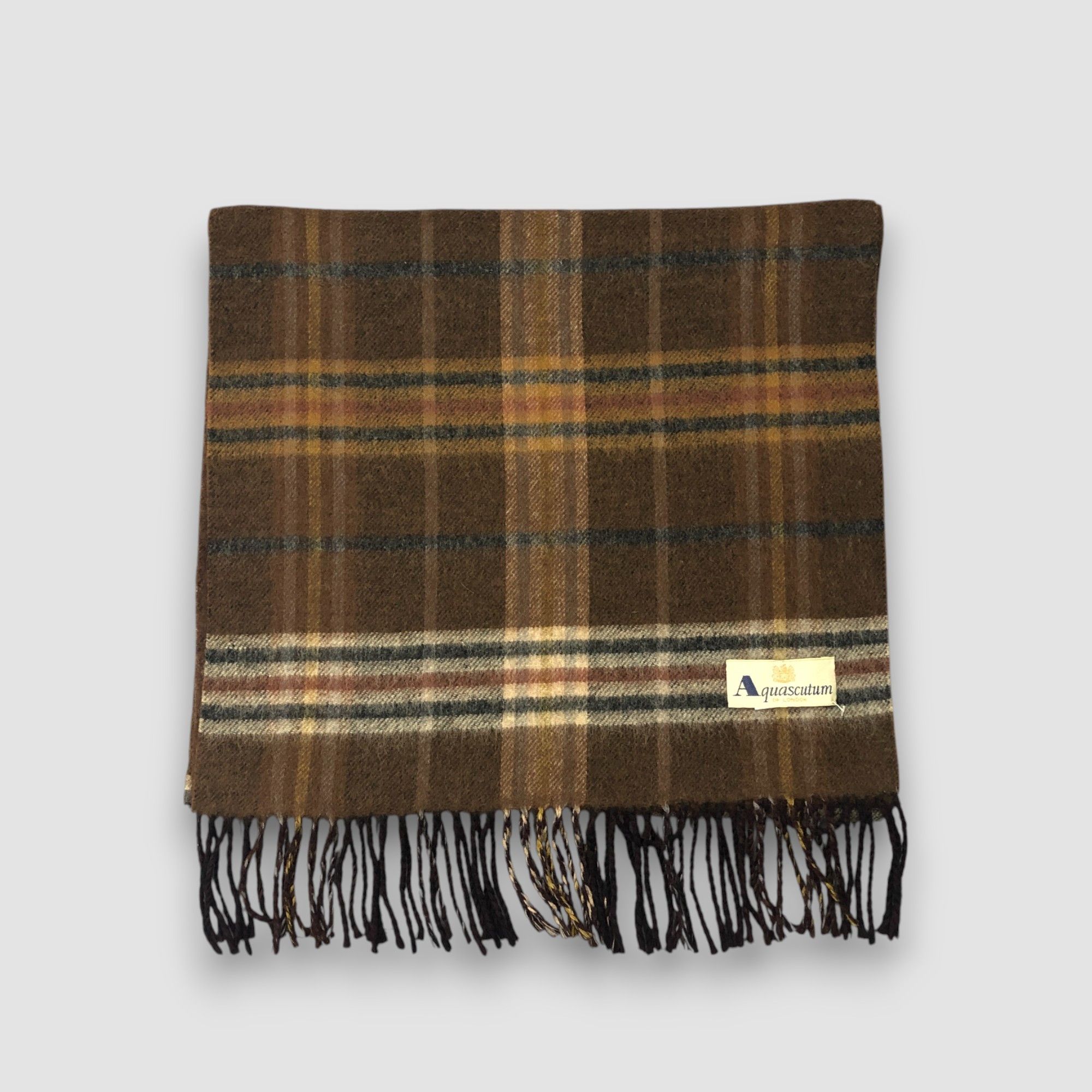 Aquascutum Vintage Aquascutum Scarf Muffler Wool Fringe Winter Scarves Size ONE SIZE - 2 Thumbnail