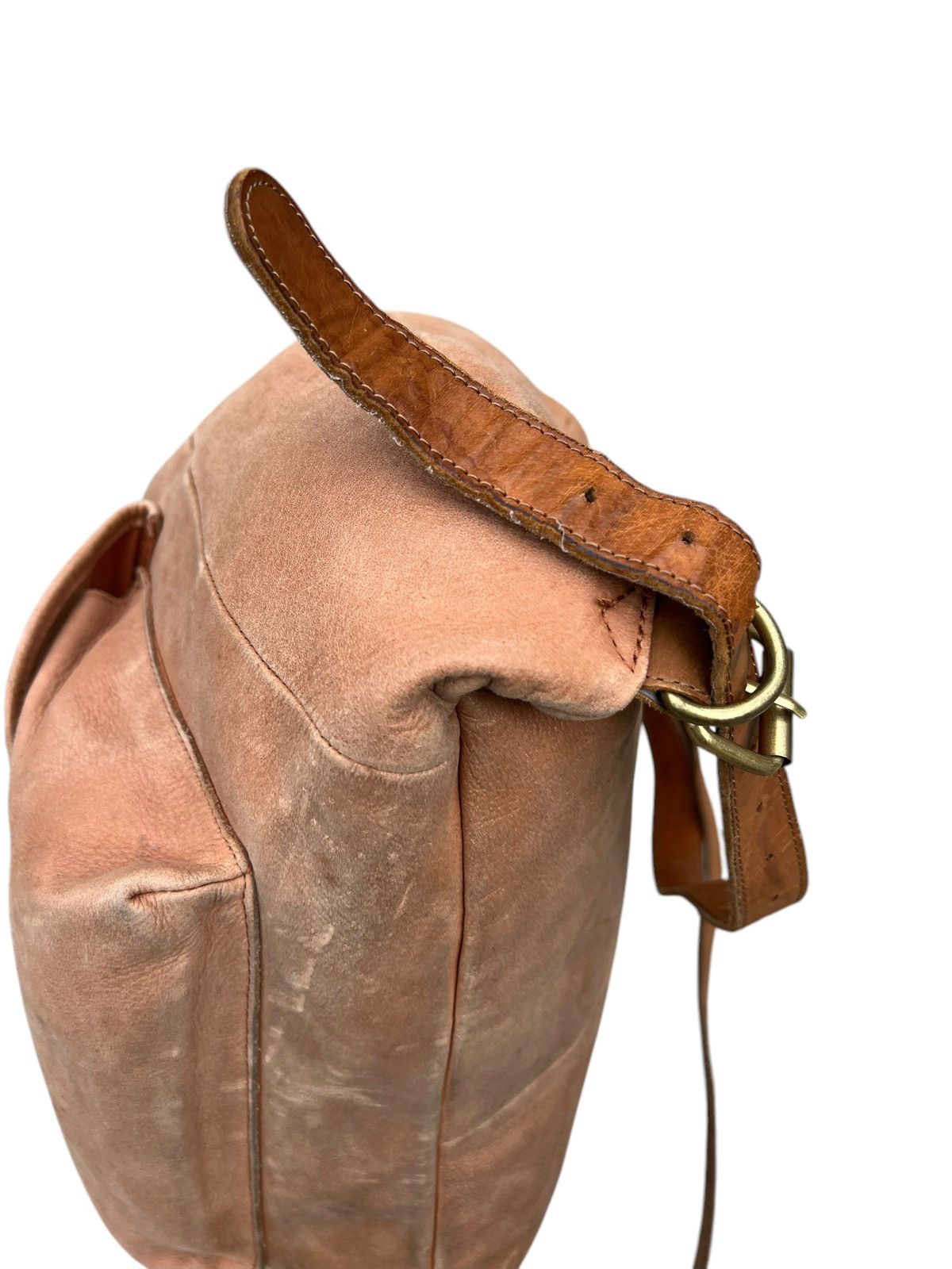 Leather Vintage COCARDE Japan Faded Patina Leather Backpack Bag Size ONE SIZE - 13 Thumbnail