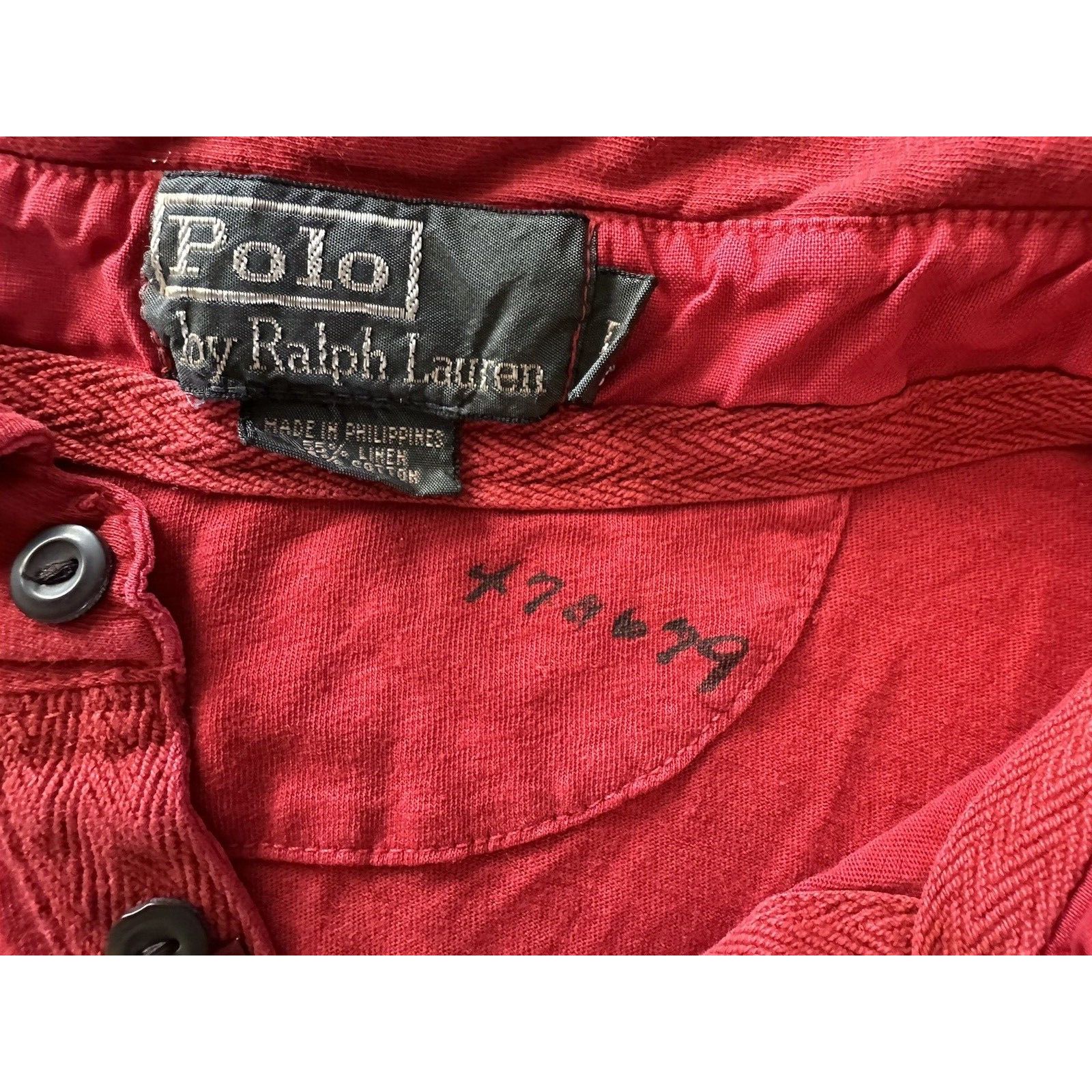 Polo Ralph Lauren Vintage POLO RALPH LAUREN Red Large Shirt Collard Pullover Size US L / EU 52-54 / 3 - 6 Thumbnail