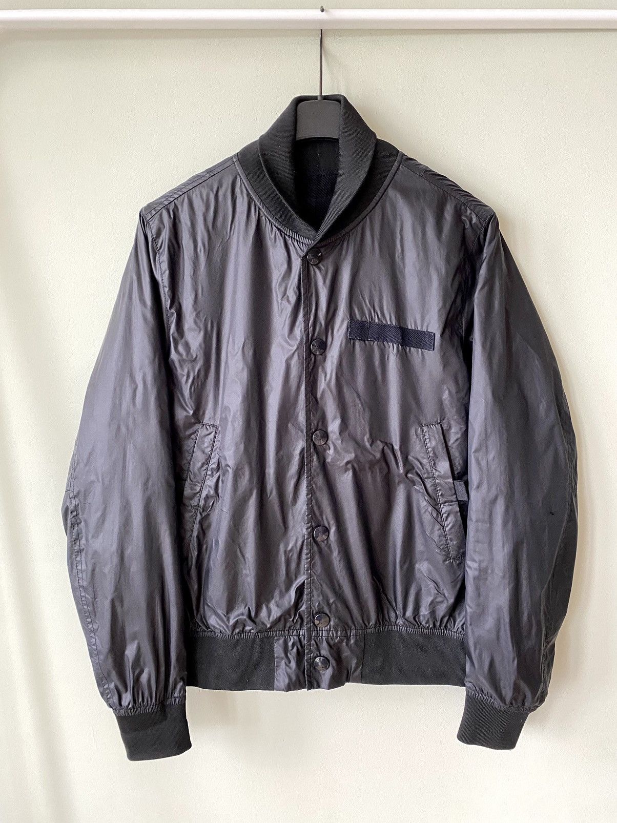 image of Acne Studios Acne Jeans Modest S/s 08 Nylon Bomber Jacket in Dark Indigo, Men's (Size Small)