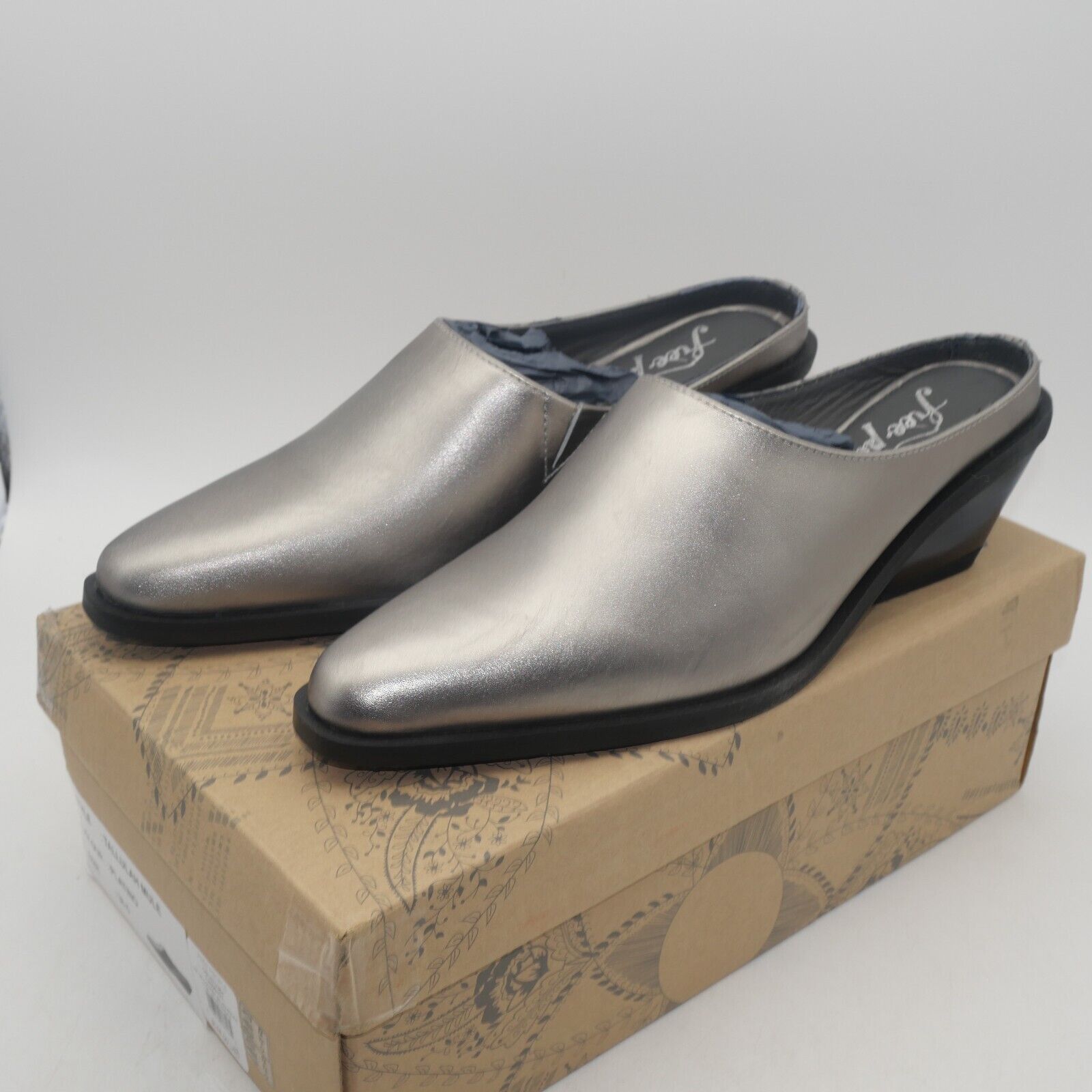 Free People NEW Free People Tallulah Mules Shoes Western Wedge Platino Size US 8.5 / IT 38.5 - 1 Thumbnail