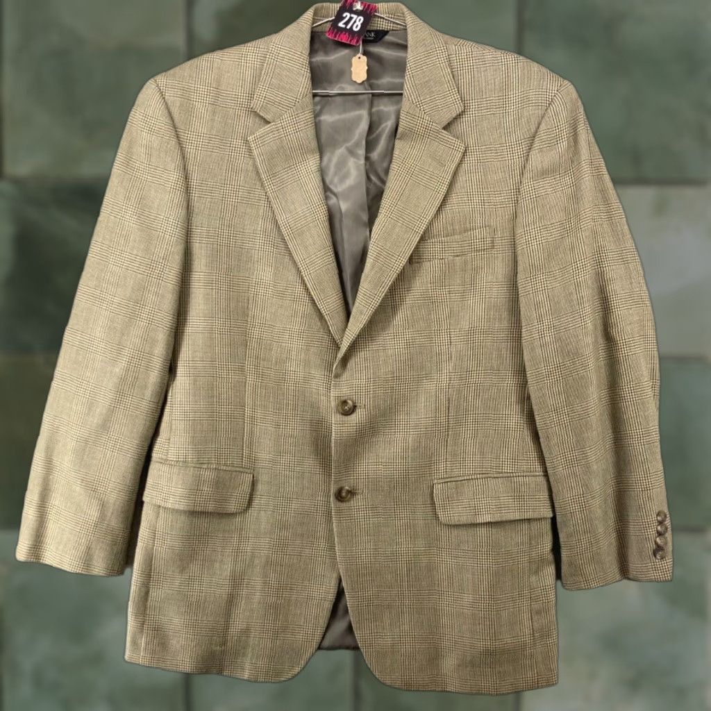 Jos. A. Bank Jos. A. Bank Suit Jacket Mens 42 R Wool Silk Blend Glen Check Jacket Single-Breasted 2-Button Notch Mens 42 R Multicolor Size 42R - 1 Thumbnail