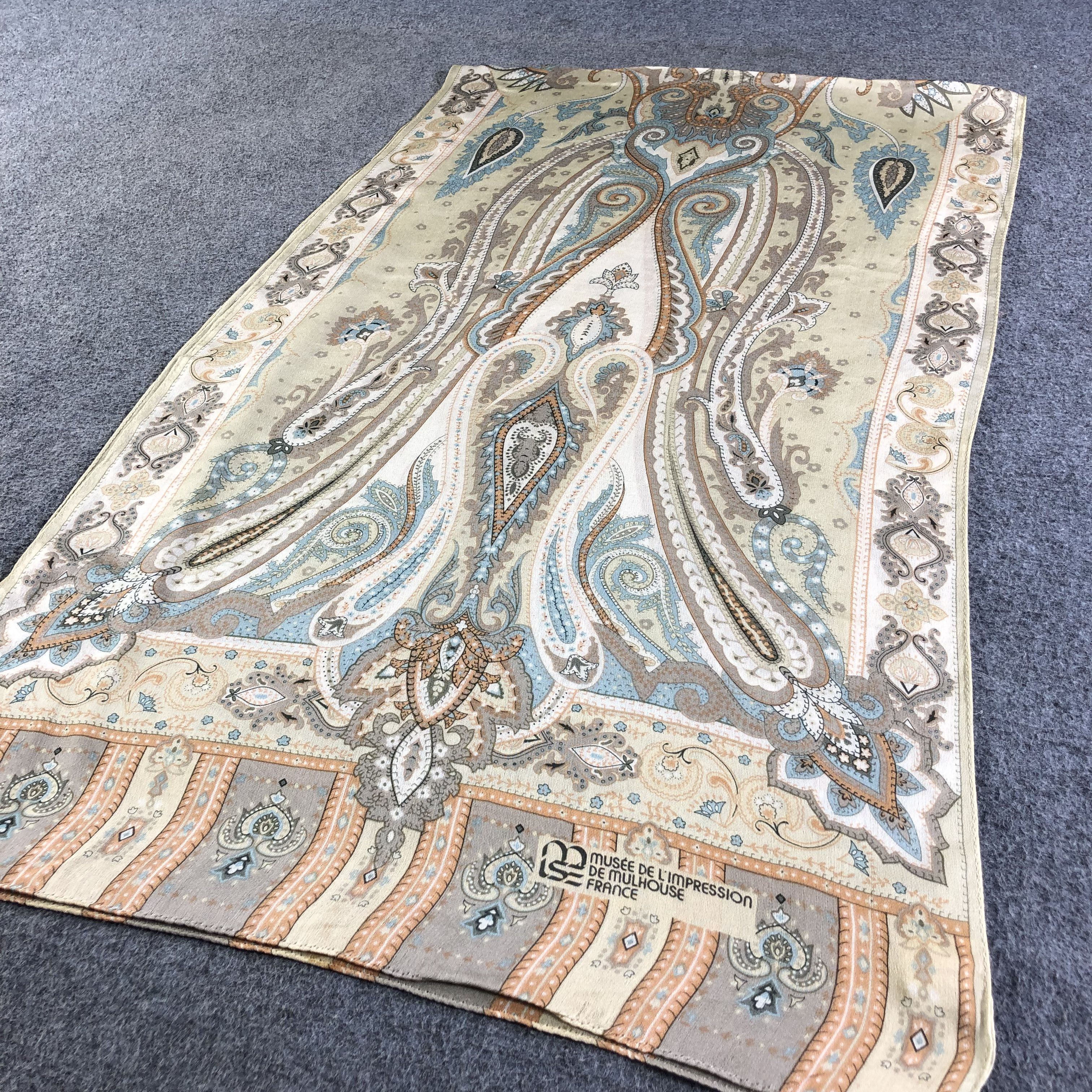 Vintage Musee Paisley Silk Stole Scarf Muffler Neckwear V2174 Size ONE SIZE - 3 Thumbnail