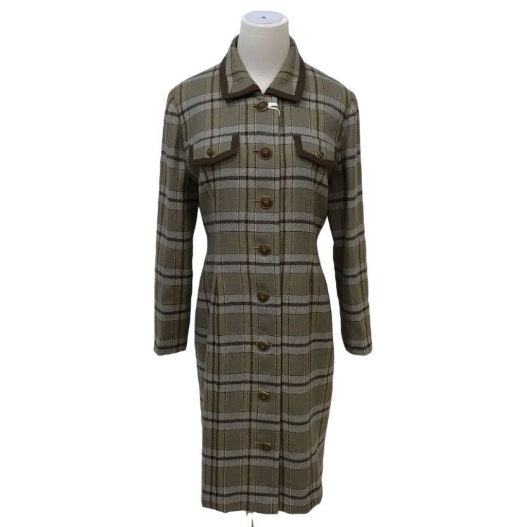 Dior Christian Dior Plaid Wool Coat Size S Size S / US 4 / IT 40 - 1 Thumbnail