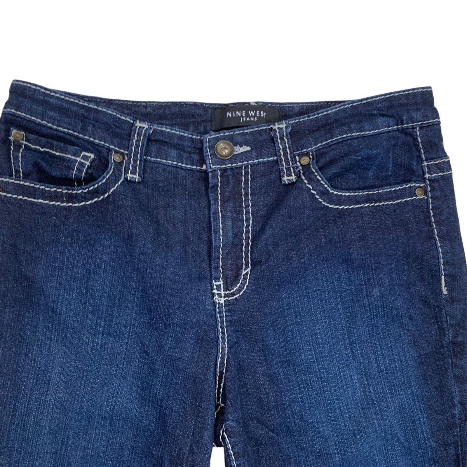 Nine West Nine West Womens Jeans Cropped Stretch zip ankle Sz 10 Size 32" / US 10 / IT 46 - 3 Thumbnail