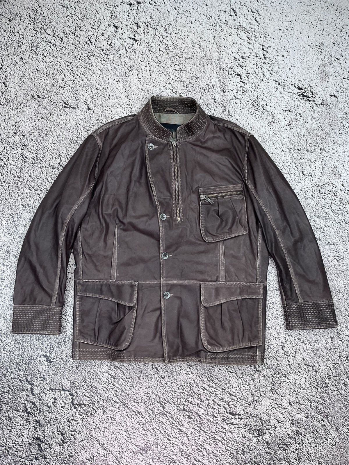 Ermanno Scervino Vintage Ermanno Scervino Leather Unisex Jacket Coat Luxury Size US L / EU 52-54 / 3 - 1 Thumbnail