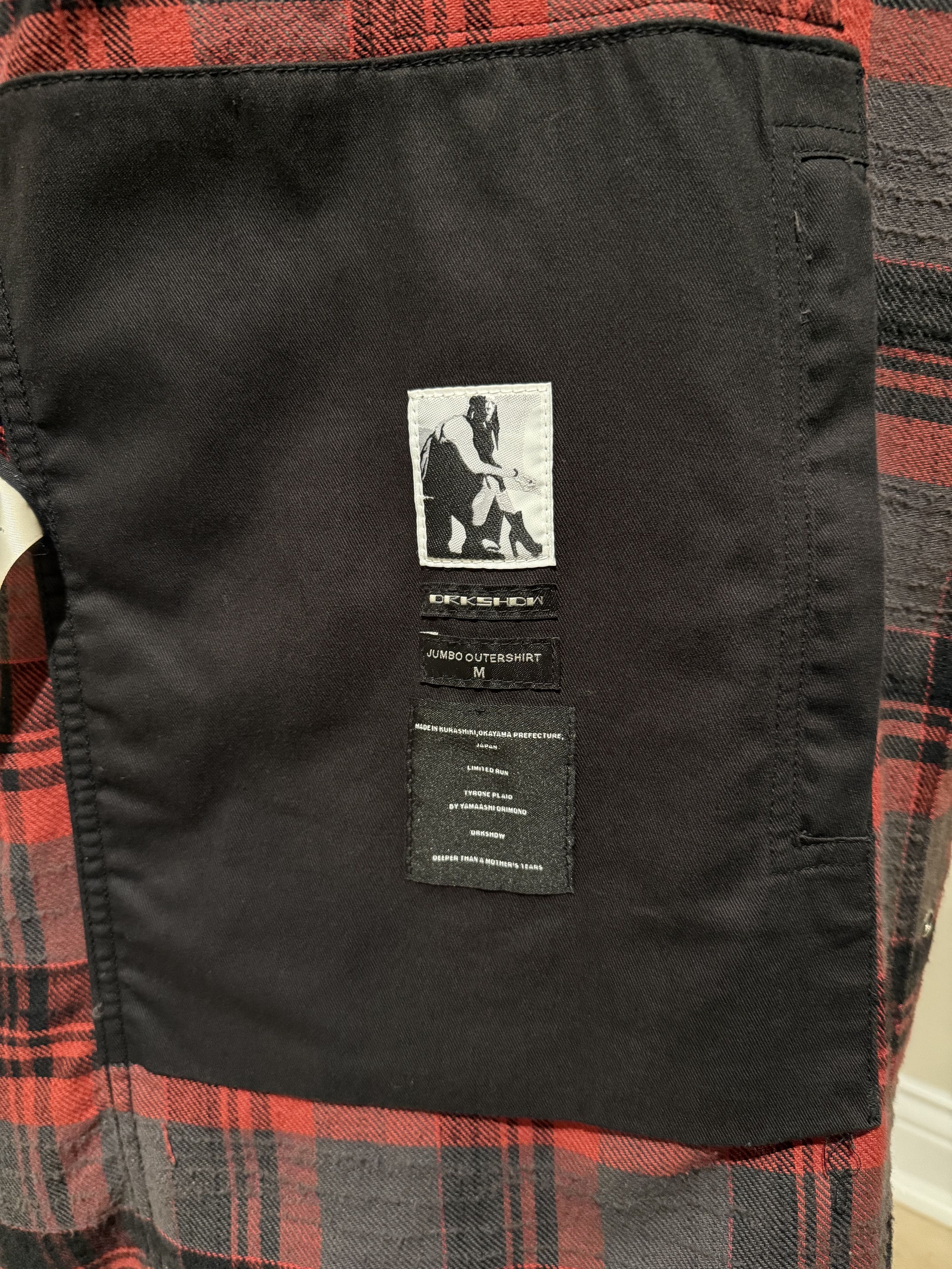 Rick Owens Drkshdw Red Tyrone Plaid Jumbo Outershirt (Size M) Size US M / EU 48-50 / 2 - 6 Thumbnail